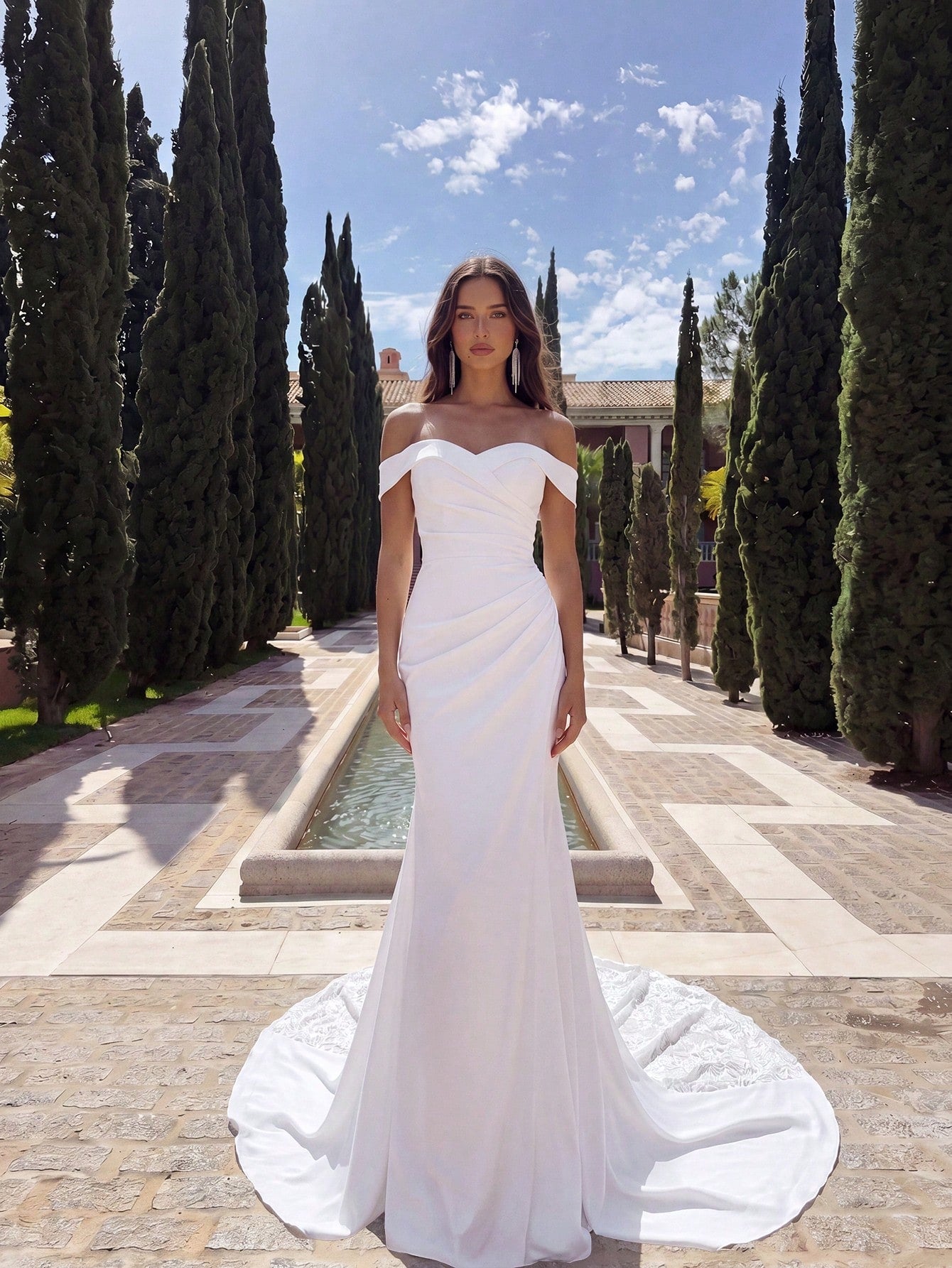 Aloruh Elegant, Woman, Summer, Wedding Season, Back-To-School Season, Date, Wedding Guest, White Plunging And - image 4