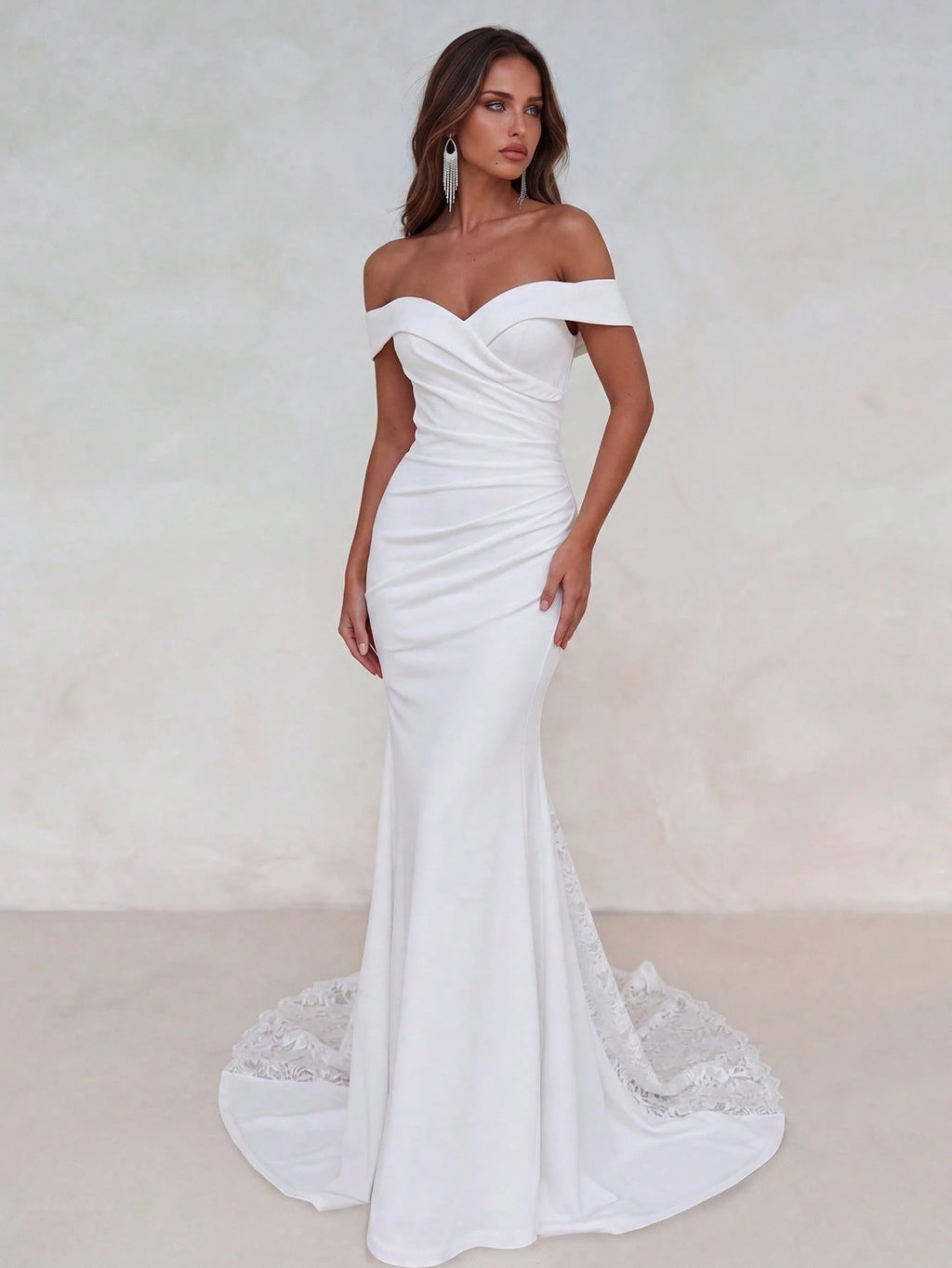 Aloruh Elegant, Woman, Summer, Wedding Season, Back-To-School Season, Date, Wedding Guest, White Plunging And - image 5