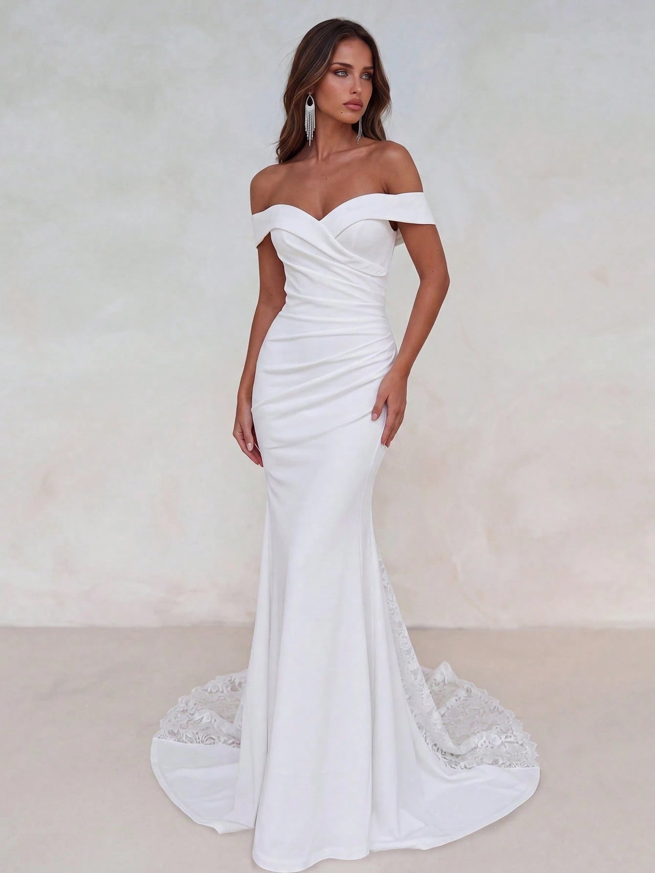 Aloruh Elegant, Woman, Summer, Wedding Season, Back-To-School Season, Date, Wedding Guest, White Plunging And - image 5