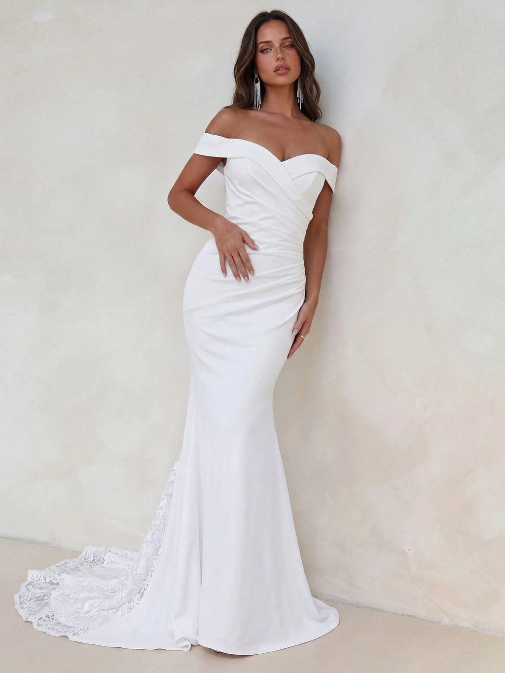 Aloruh Elegant, Woman, Summer, Wedding Season, Back-To-School Season, Date, Wedding Guest, White Plunging And - image 7