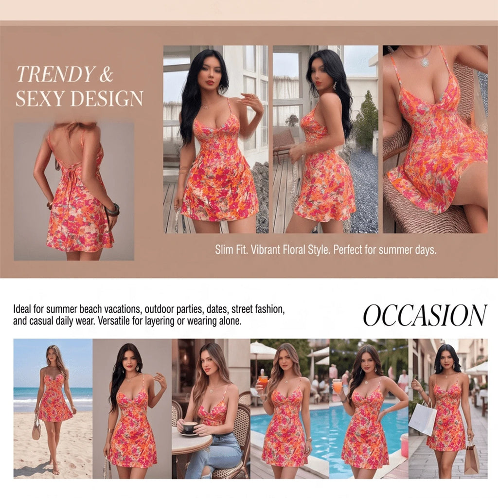 Women's Backless Tie Strap Summer New Leopard Print Chiffon Mesh Sexy