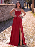 Faeriesty Sleeveless Backless Maxi Bridesmaid Dress With Draped Neck And Slit, Medium Stretch Knitted Fabric