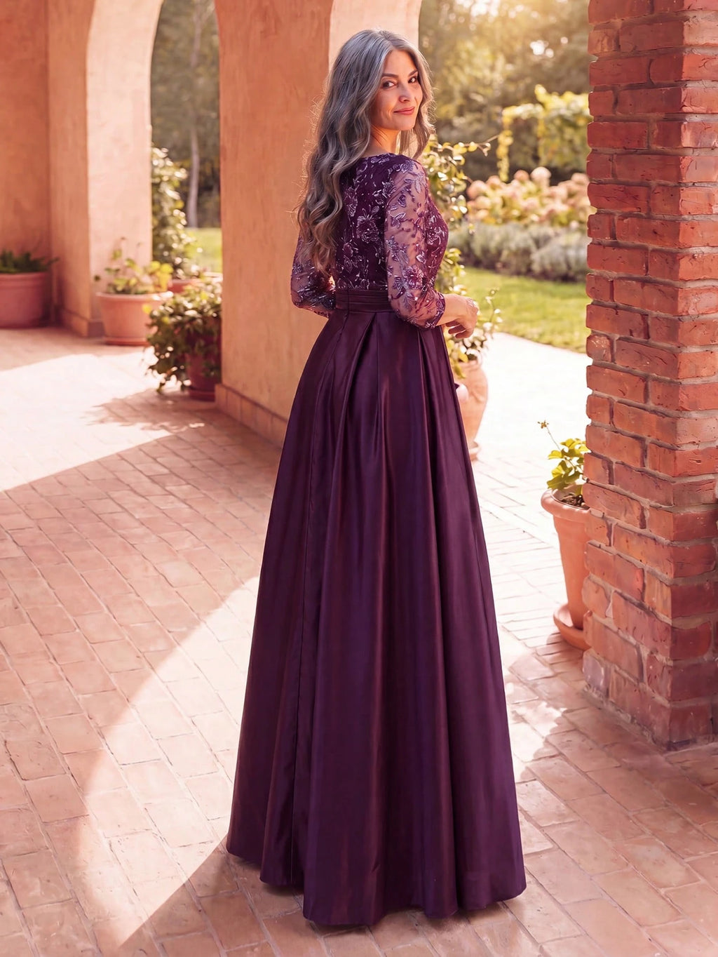 Faeriesty This Mosy Brand V-Neck 3/4 Sleeve A-Line Skirt Wedding Guest Dress Features A Lace Bodice And Satin - image 10