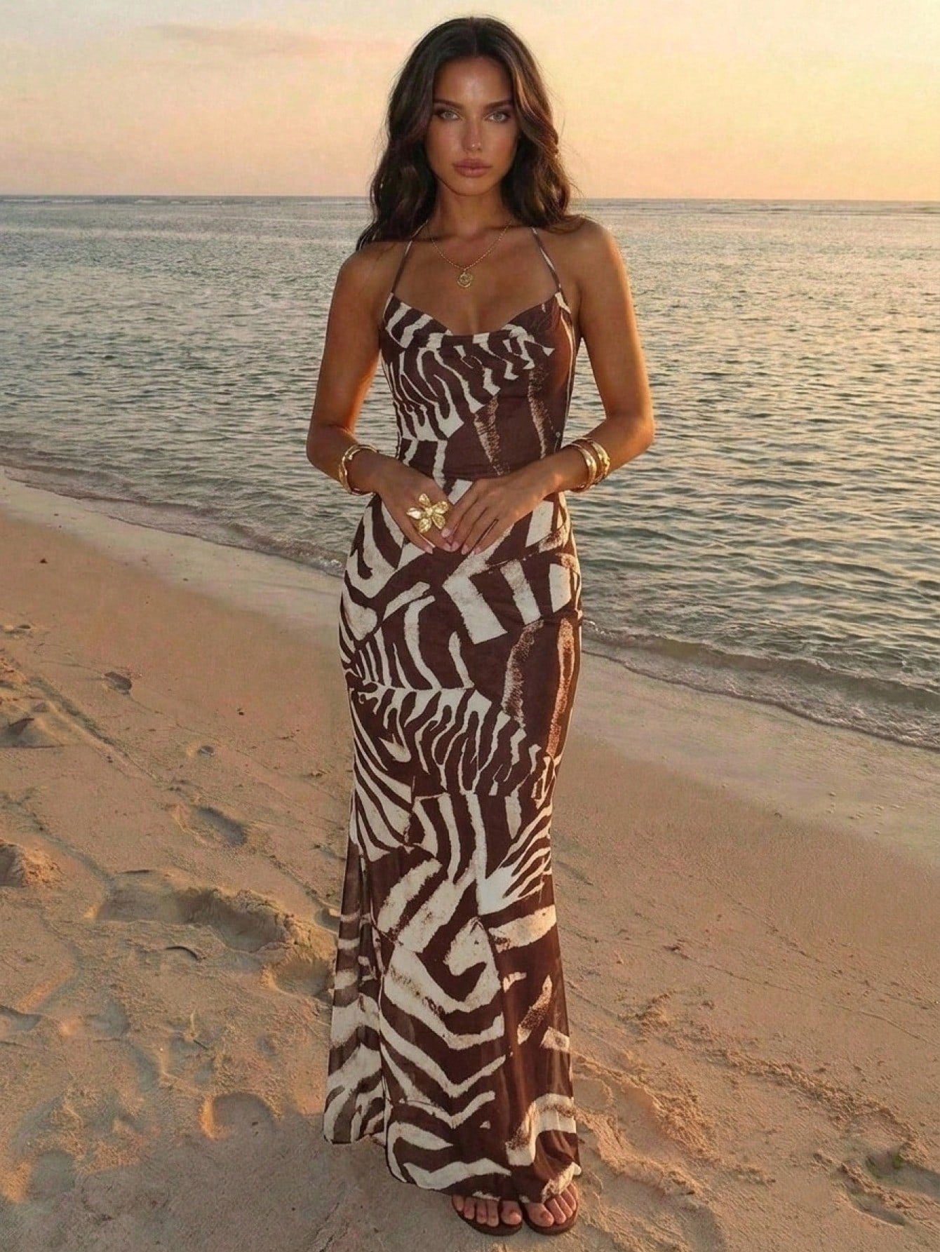 Aloruh Leopard Print Dress For Woman,White Animal