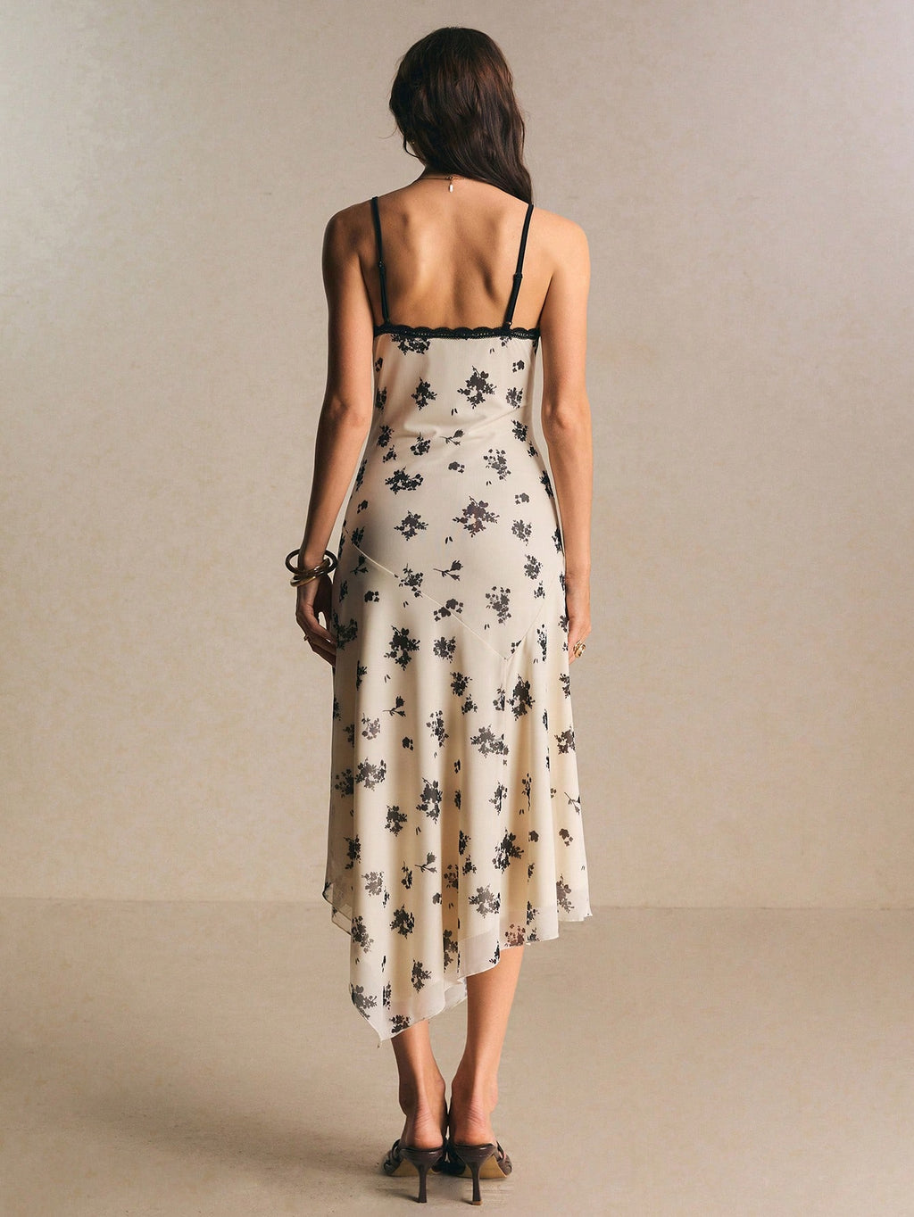 Poéselle Women's Floral Lace Trim Slip Dress For Women – Spaghetti