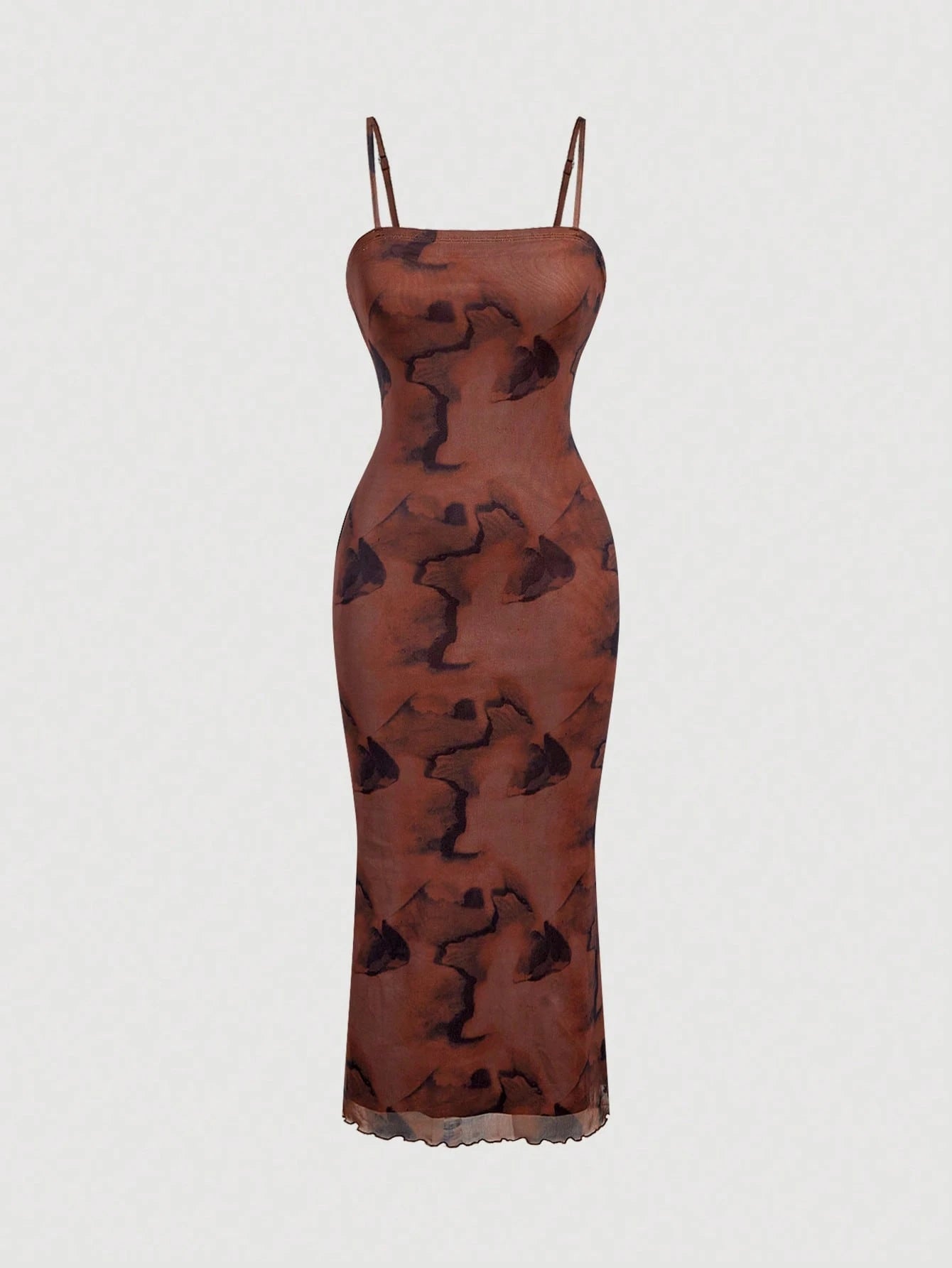 MOD Women's Floral Print Dress With Spaghetti Straps And Mermaid Hem, Elegant Tropical For Vacation Vacation - image 5