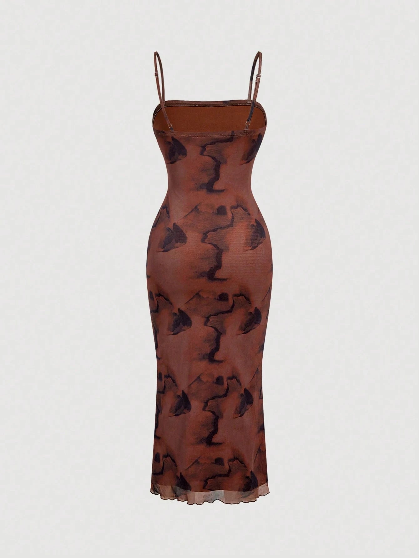 MOD Women's Floral Print Dress With Spaghetti Straps And Mermaid Hem, Elegant Tropical For Vacation Vacation - image 2