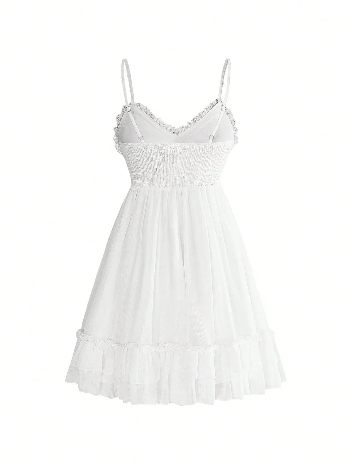 Goth Women's Lace Trim Lace-Up Ruched Casual Date Short Strap Dress - image 10
