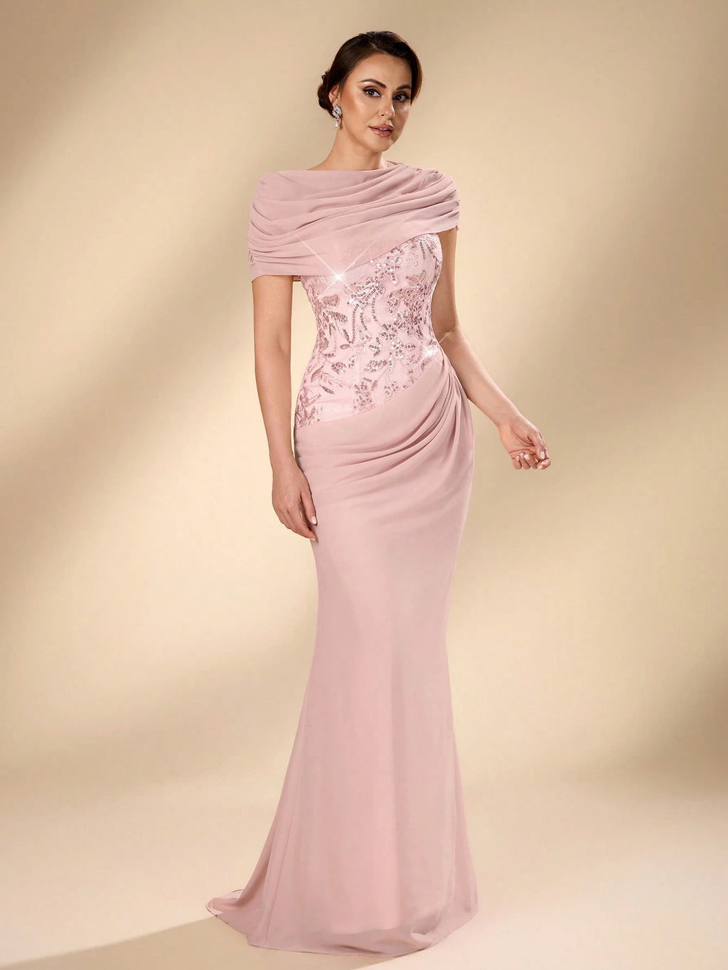 Serin Elegant, Luxurious, Romantic, Conservative Detachable Embroidered Sequin Lace Patchwork Chiffon Ruffle - image 2
