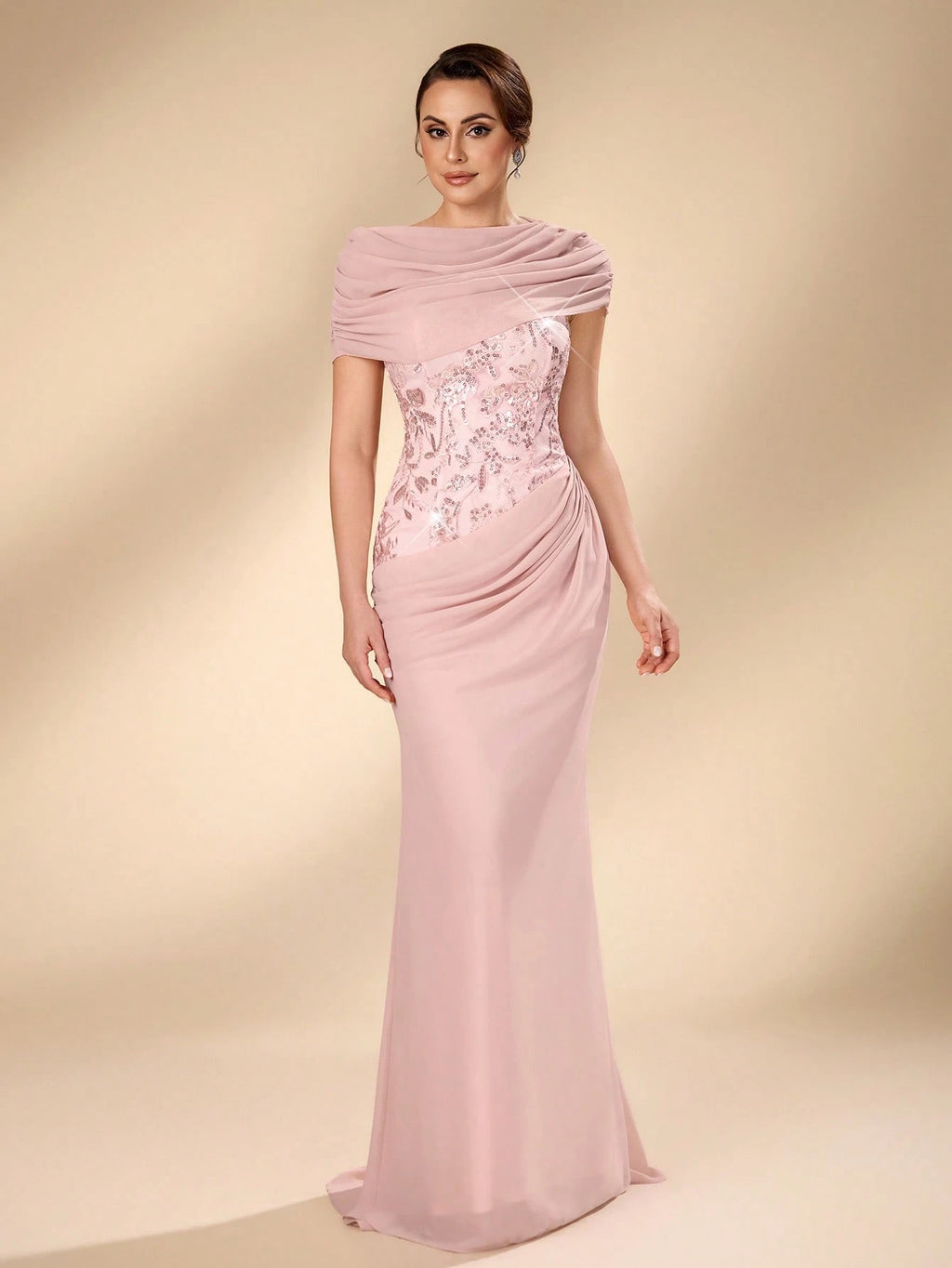 Serin Elegant, Luxurious, Romantic, Conservative Detachable Embroidered Sequin Lace Patchwork Chiffon Ruffle - image 5