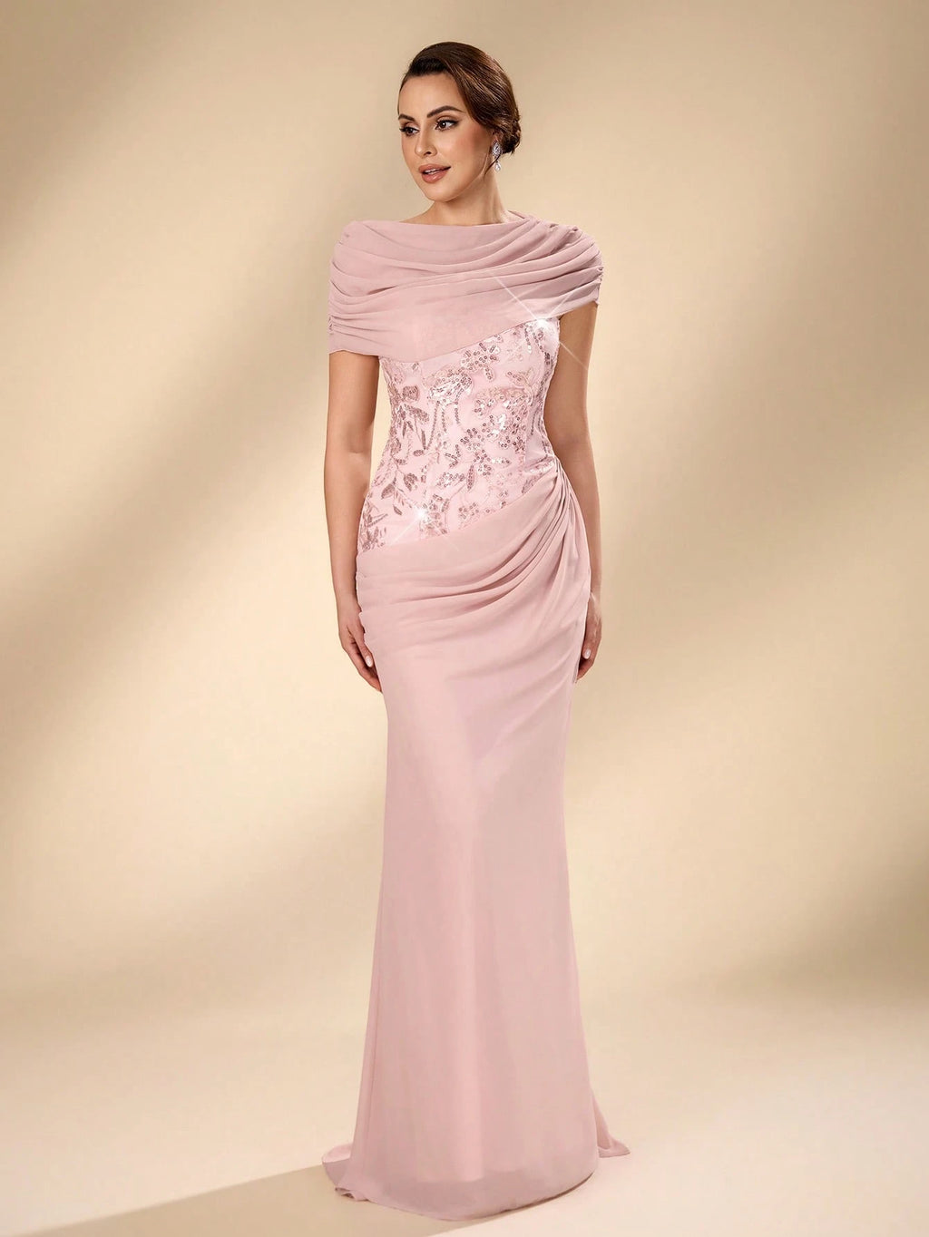 Serin Elegant, Luxurious, Romantic, Conservative Detachable Embroidered Sequin Lace Patchwork Chiffon Ruffle - image 6