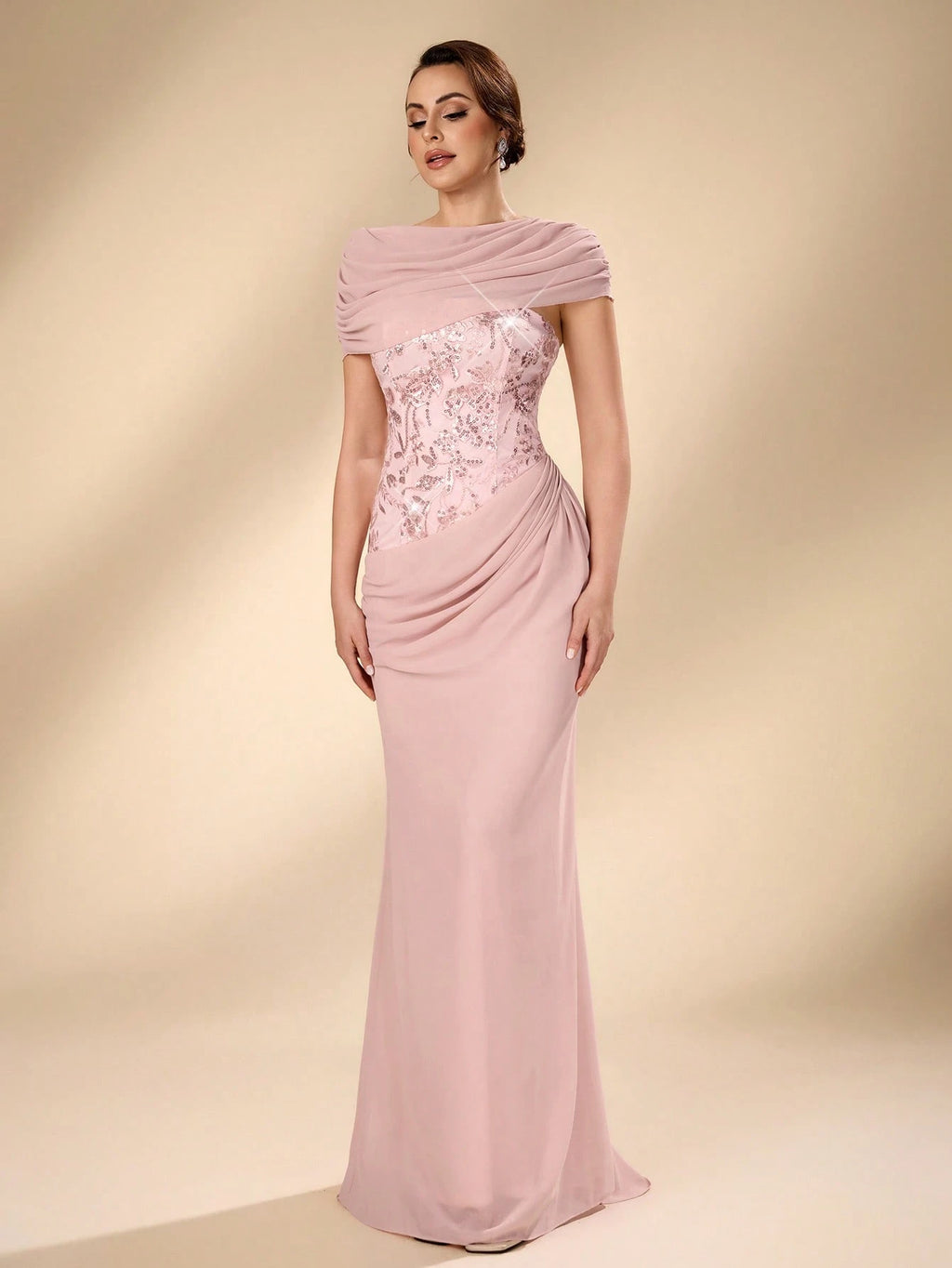 Serin Elegant, Luxurious, Romantic, Conservative Detachable Embroidered Sequin Lace Patchwork Chiffon Ruffle - image 8
