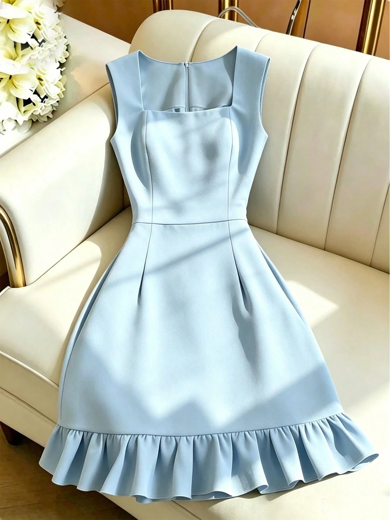 GlowEve Women's Sleeveless White Waist Cinched Mini Dress - image 13