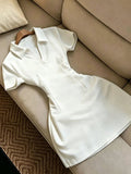 Franclia Women's Summer Polo Collar Short Sleeve Waist-Defining