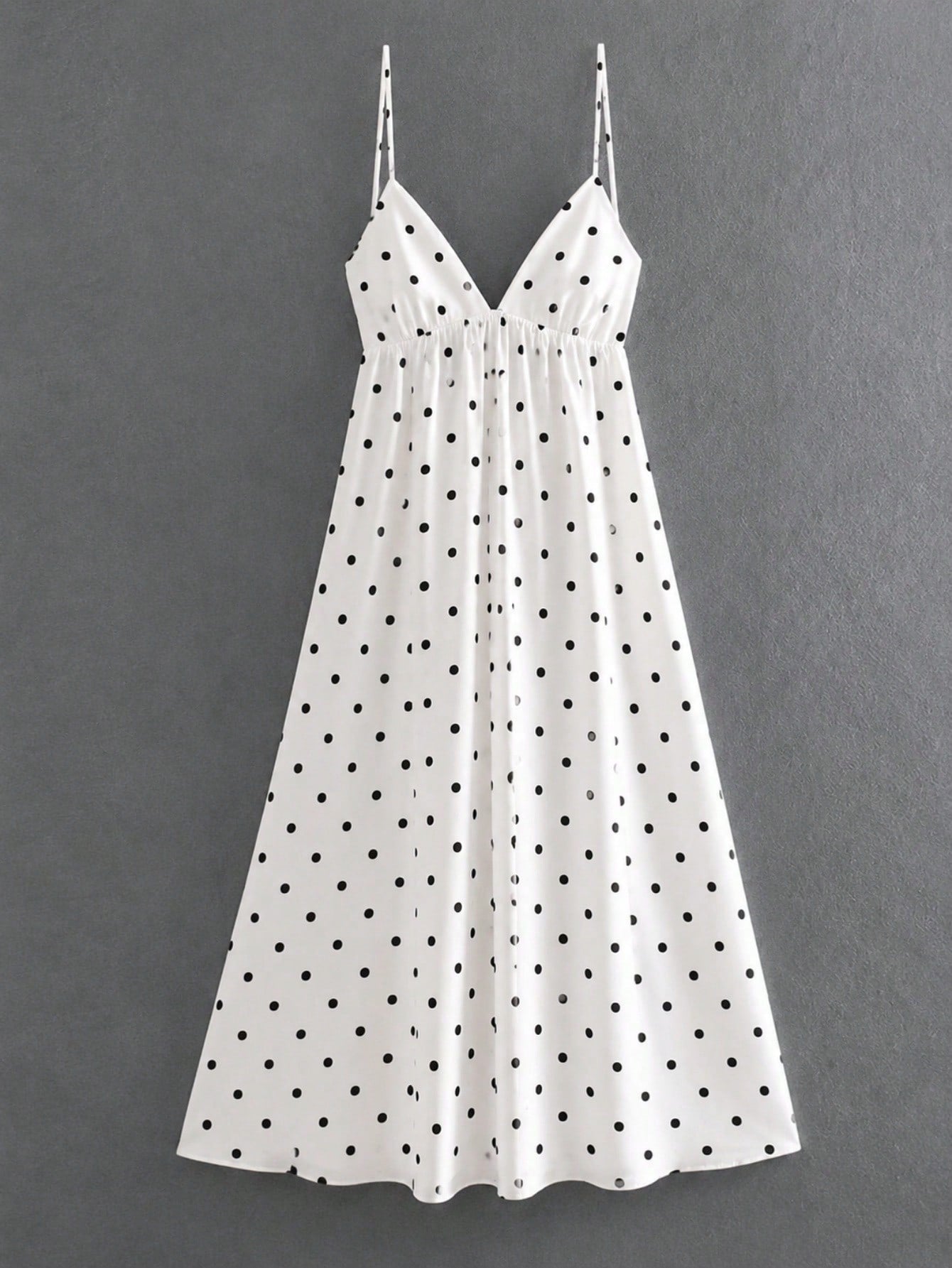 Cévolie Petite Women's Vacation Polka Dot Print Casual Camisole Dress