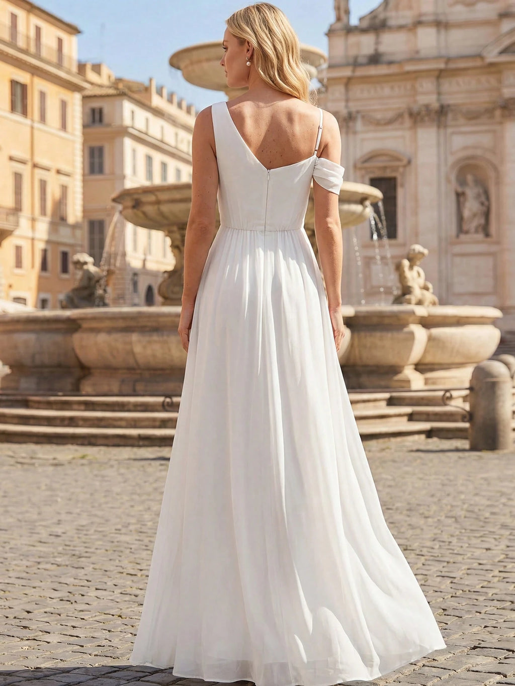 EVERPRETTY Elegant Chiffon Bridesmaid Dress, Pleated Neckline, Embroidered Floral, Long Length, Suitable For - image 12