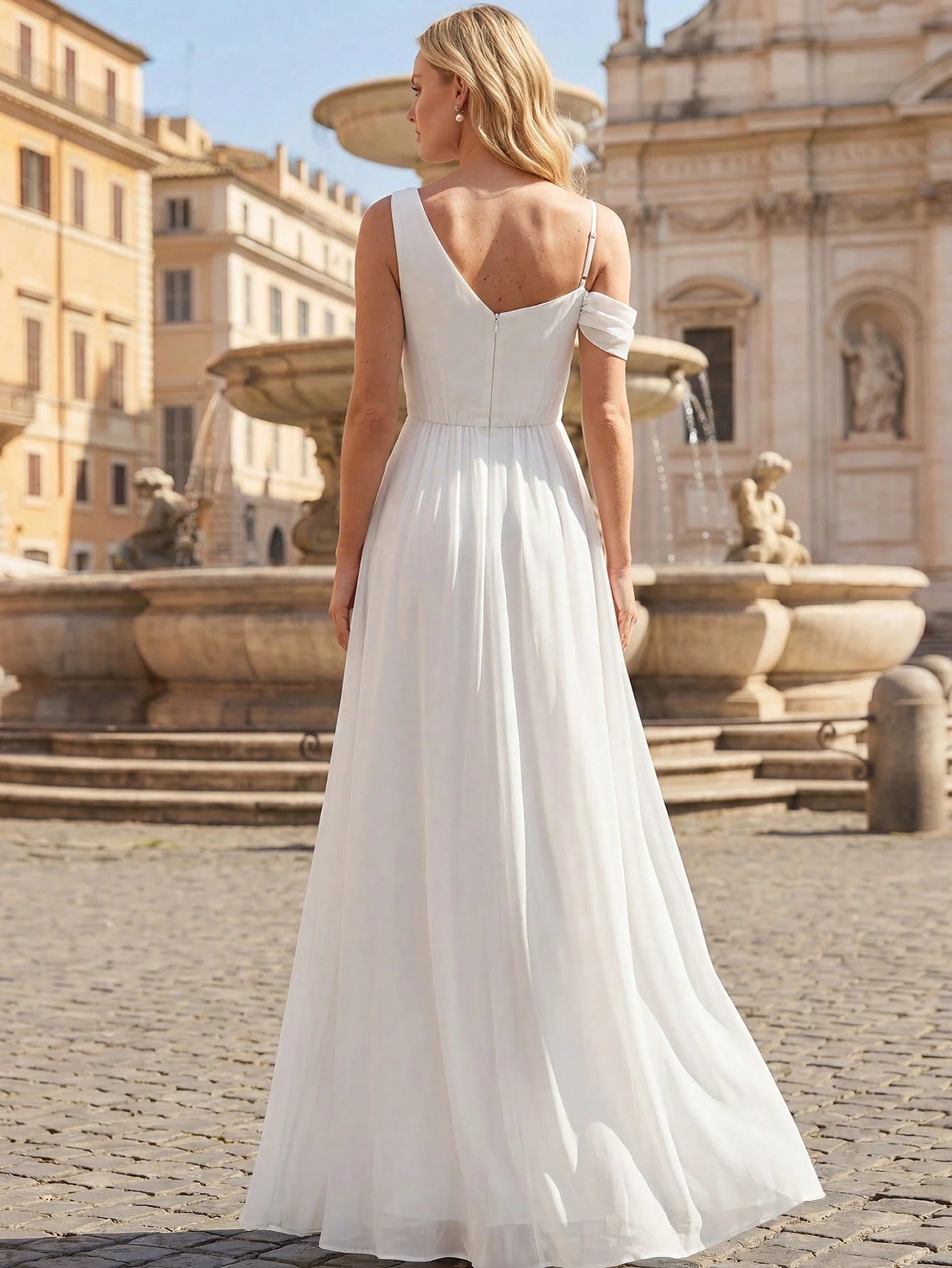EVERPRETTY Elegant Chiffon Bridesmaid Dress, Pleated Neckline, Embroidered Floral, Long Length, Suitable For - image 12