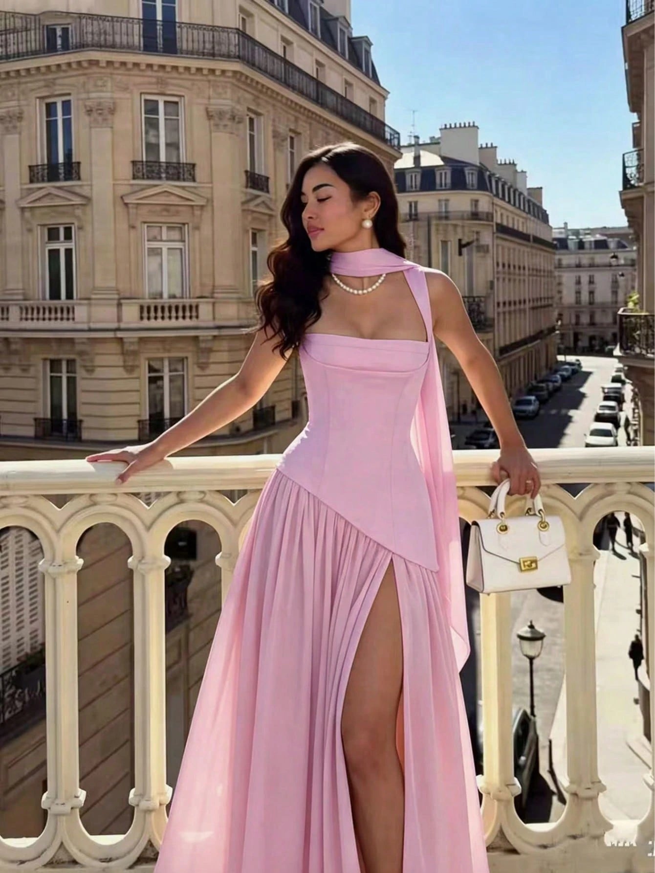 Women's Solid Color Square Neck Backless Tie Ruffle Hem Sexy Vacation