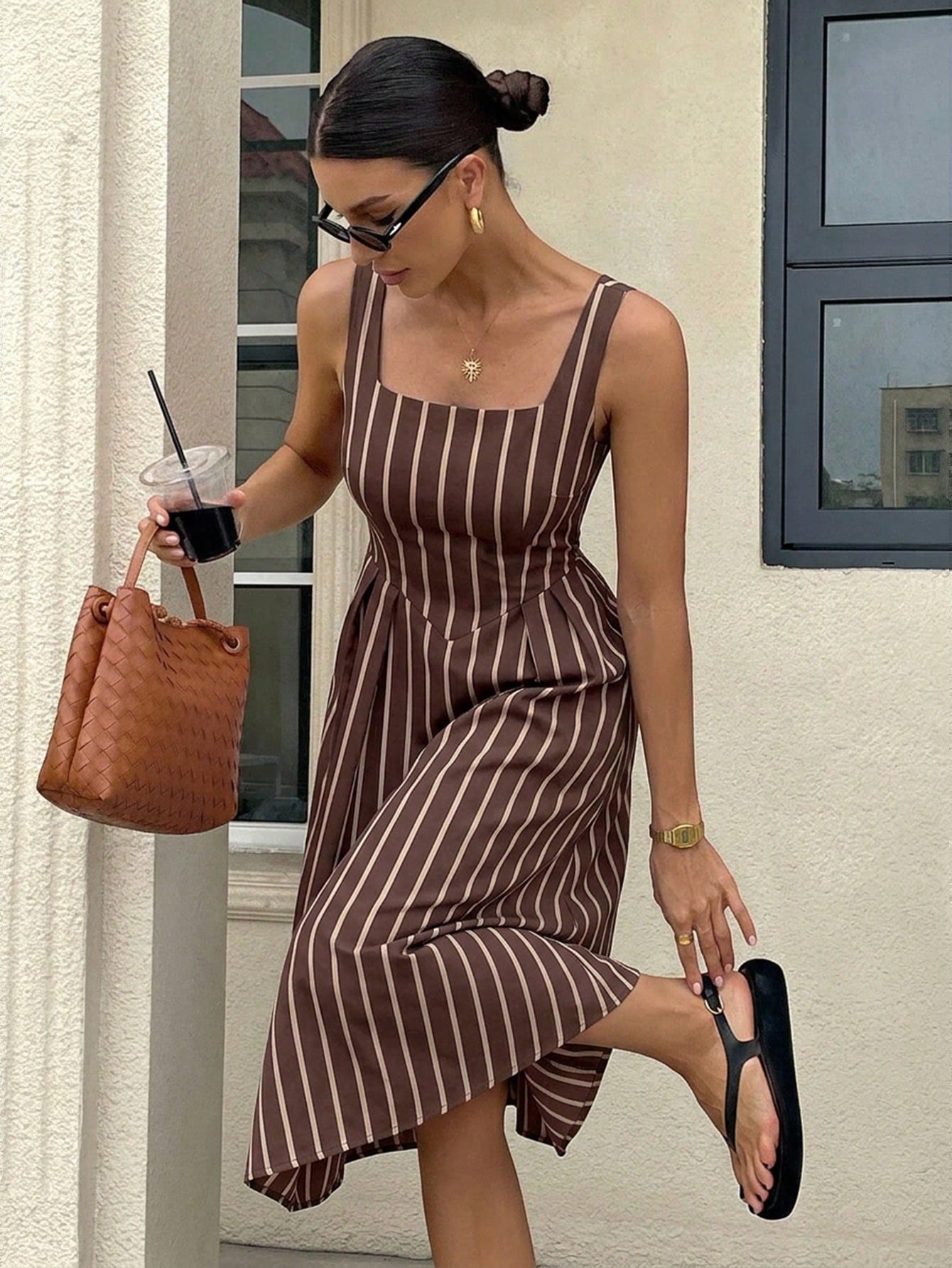 Siren Gaze Women's Mid-Length Dress, Casual Minimalist Vacation
