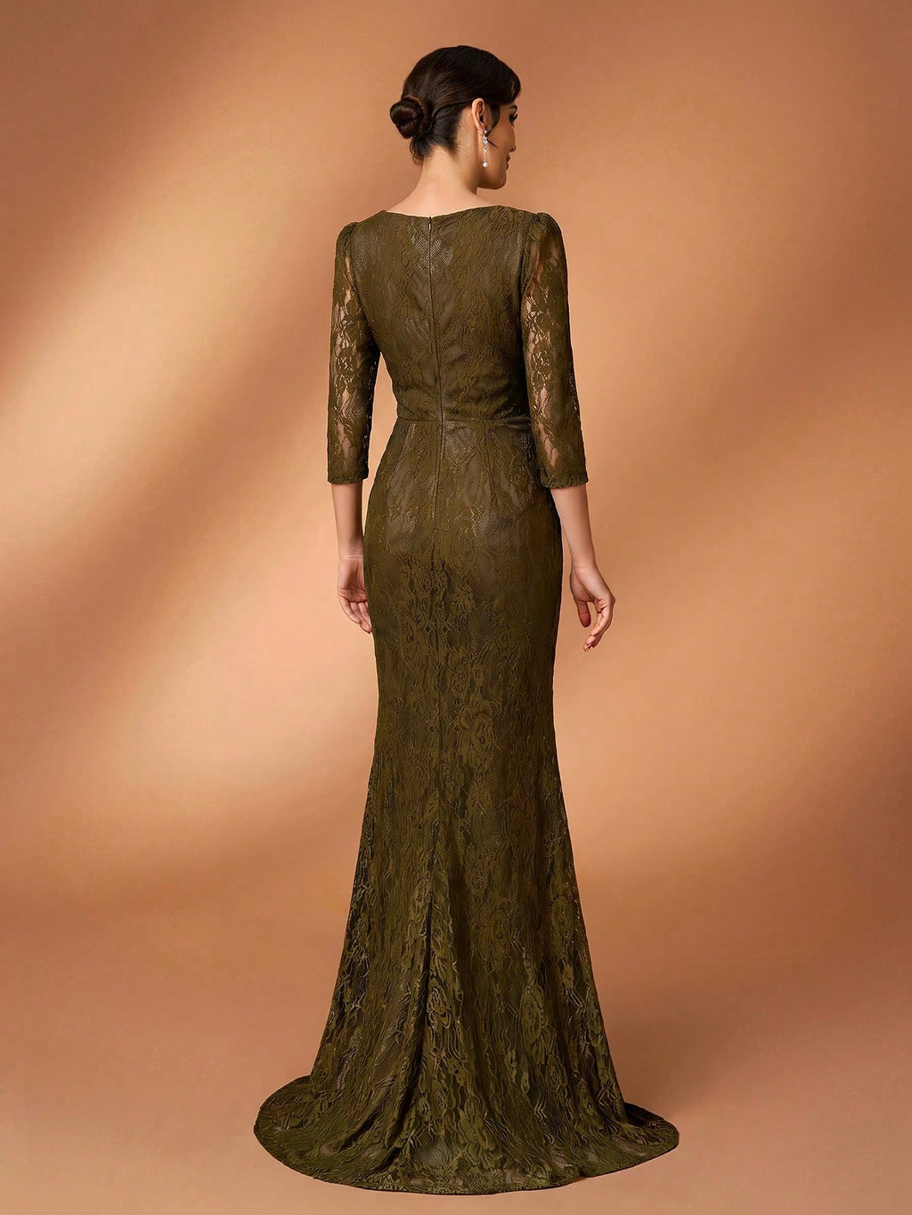 Serin Sage Green Winter Elegant Formal Wedding Bride & Mother Of The Bride Evening Gowns,Diamond Beaded Lace - image 2