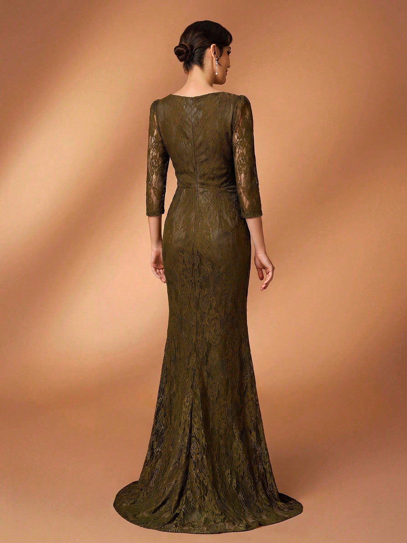 Serin Sage Green Winter Elegant Formal Wedding Bride & Mother Of The Bride Evening Gowns,Diamond Beaded Lace - image 2