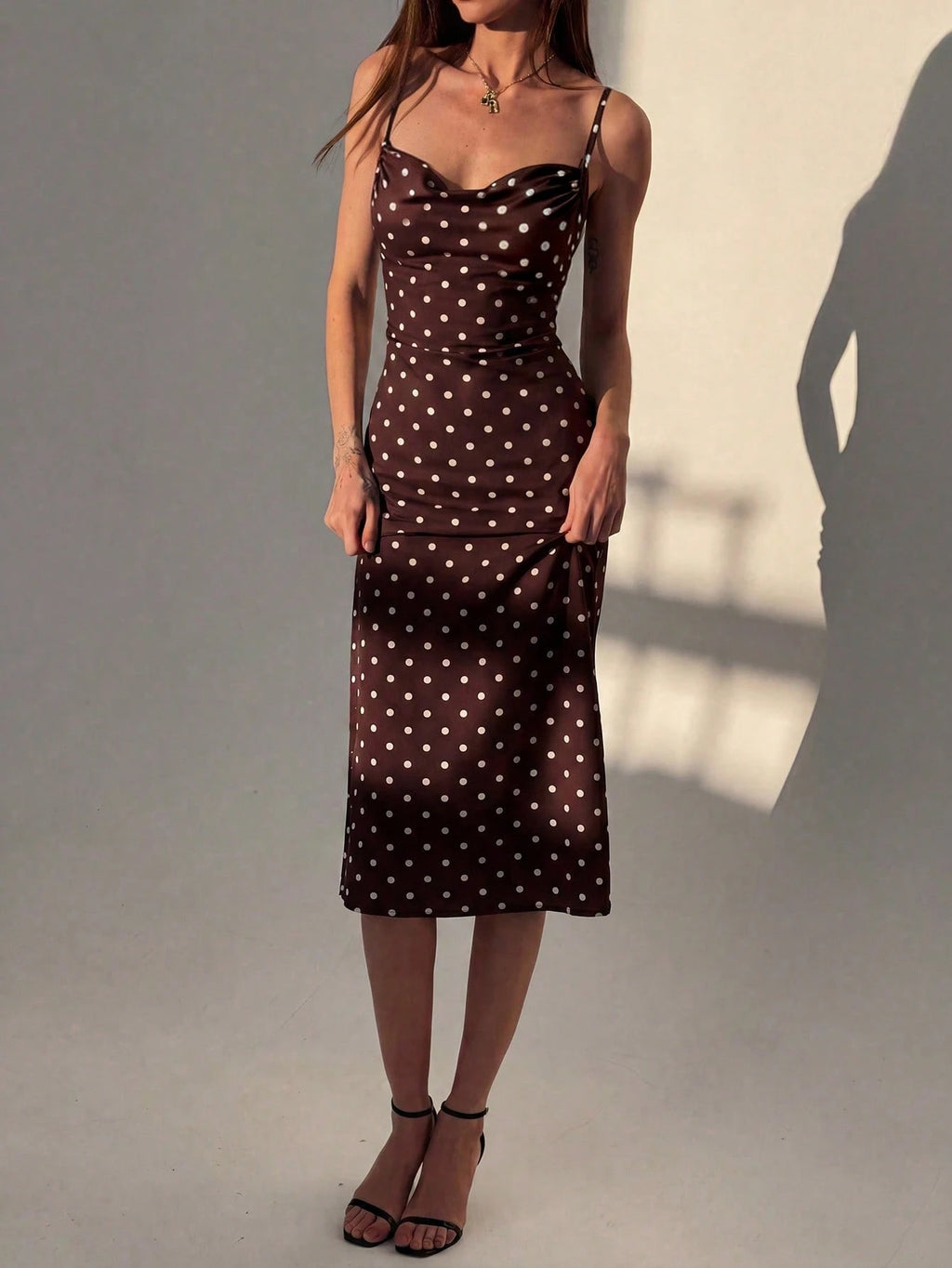 Aloruh Women's Leopard Print Pleated Sexy Date Party Midi Spaghetti Strap Dress - image 10