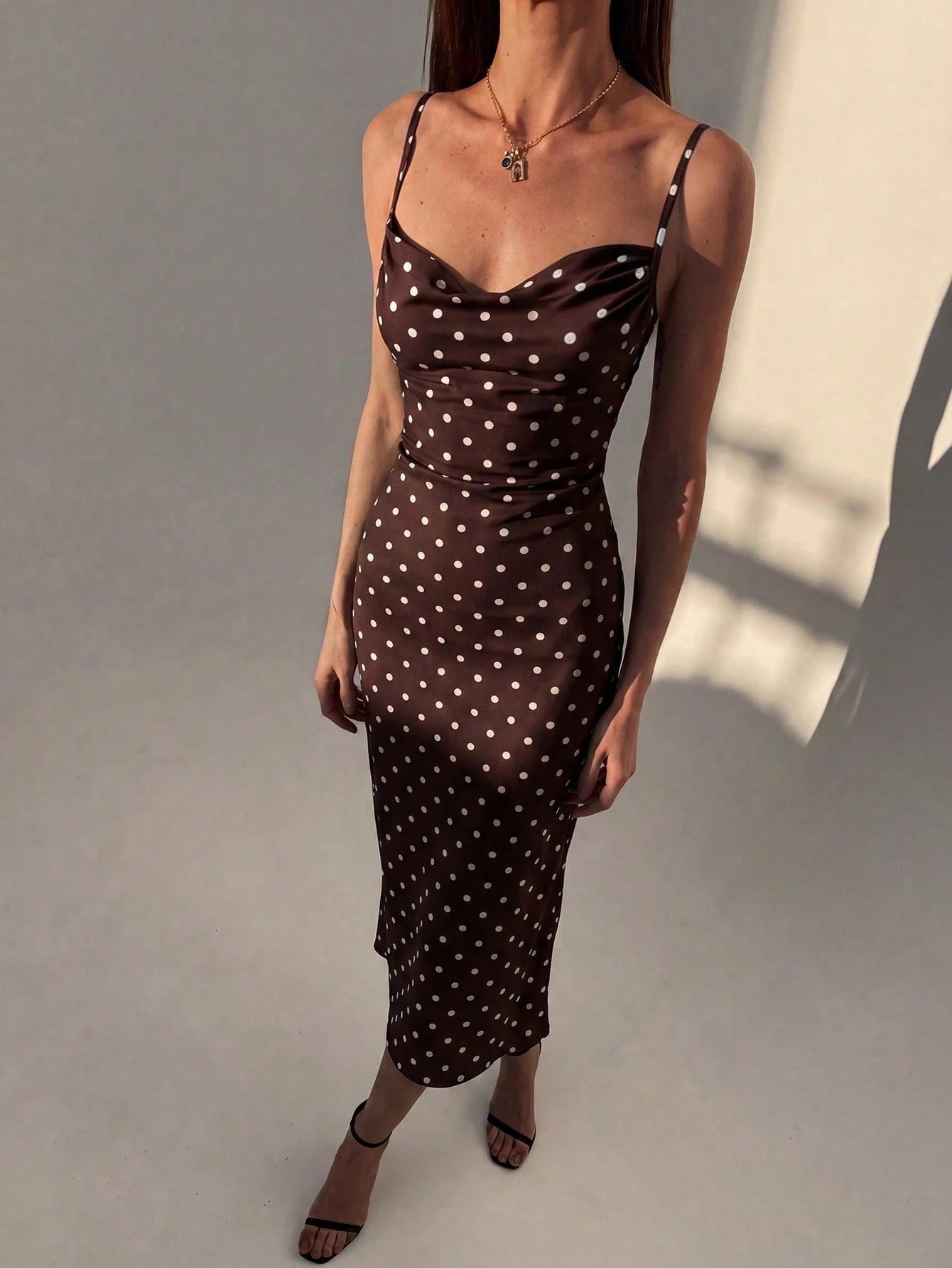 Aloruh Women's Leopard Print Pleated Sexy Date Party Midi Spaghetti Strap Dress - image 13