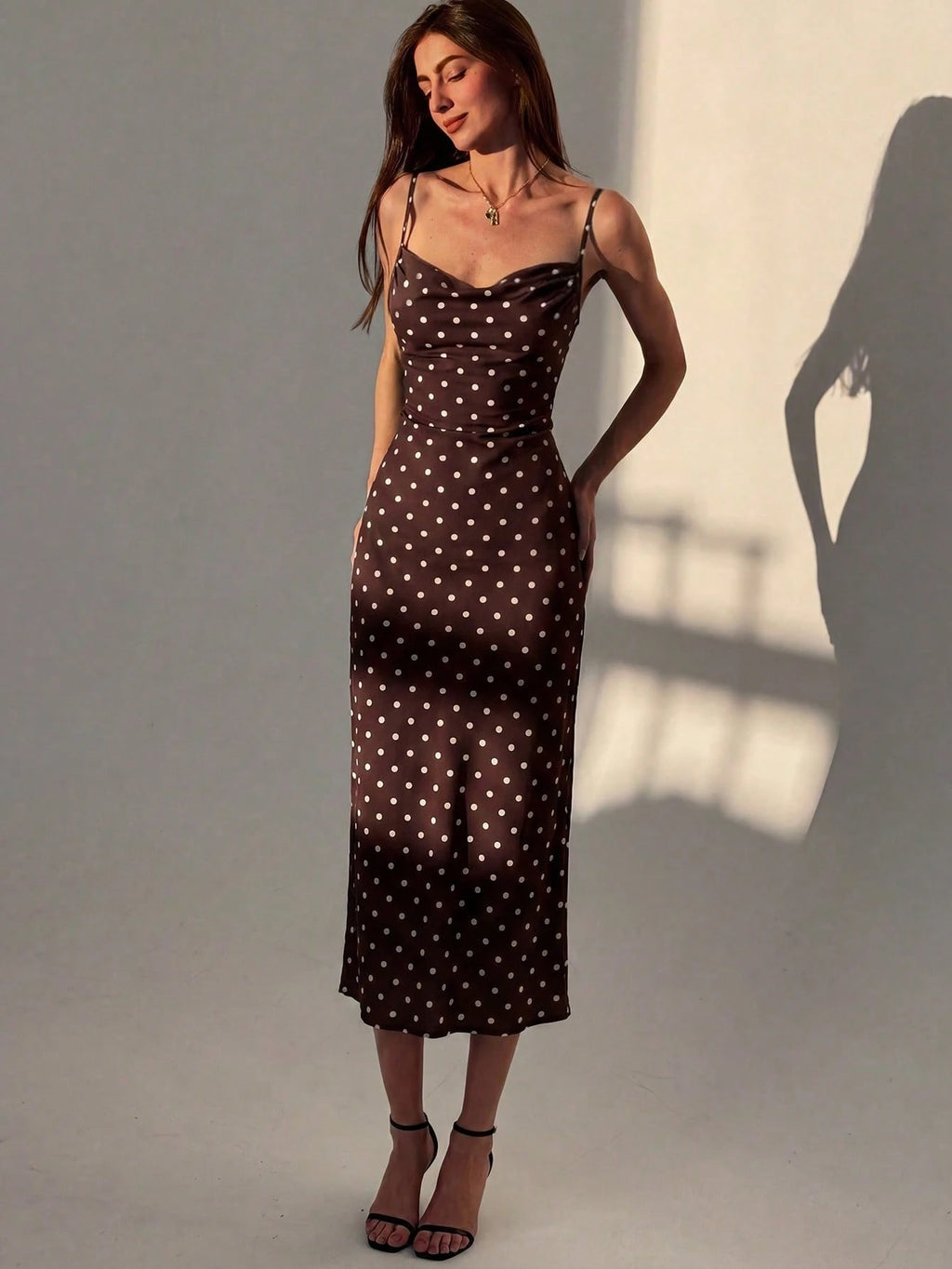 Aloruh Women's Leopard Print Pleated Sexy Date Party Midi Spaghetti Strap Dress - image 12