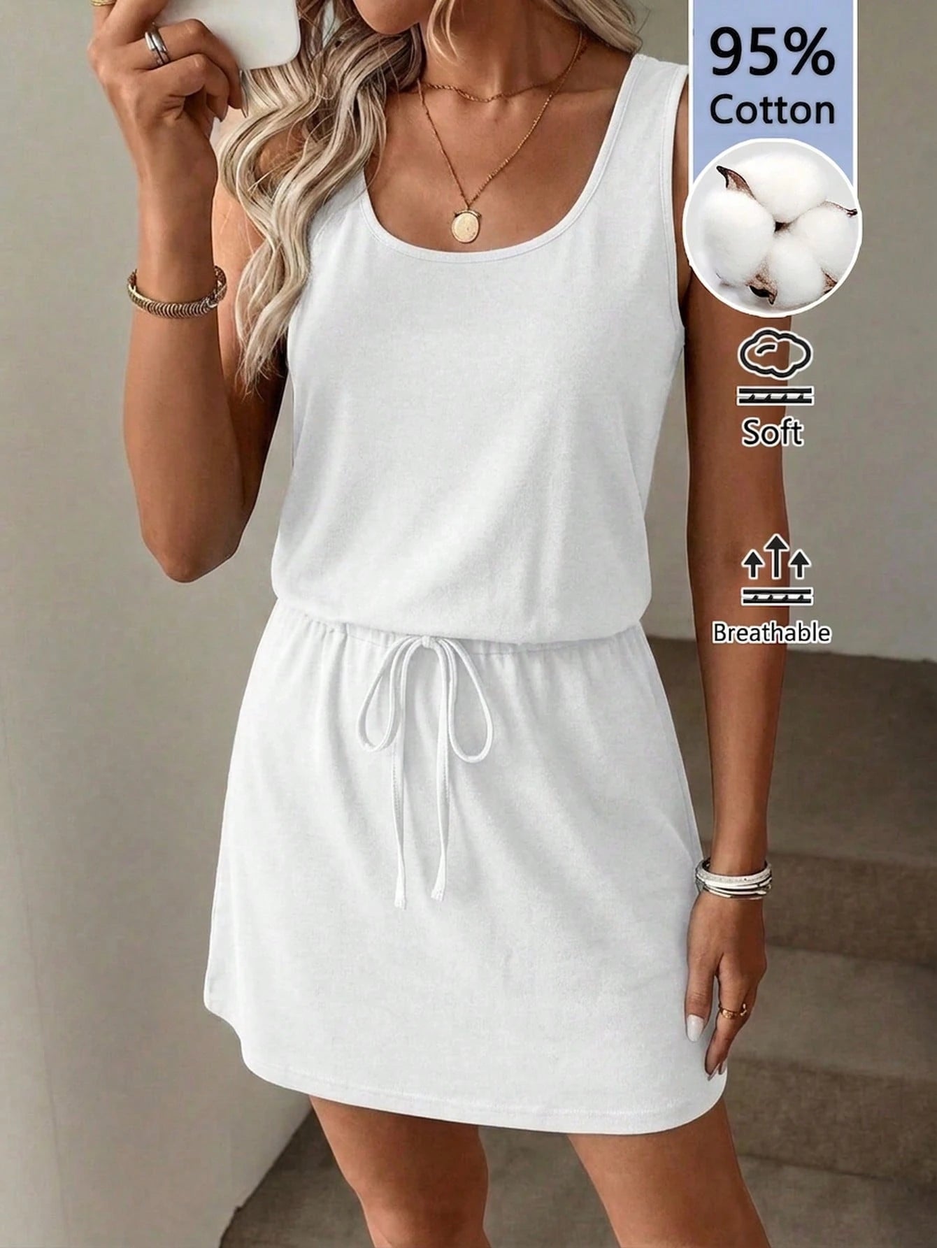 LUNE 95 Cotton Casual Minimalist Street Style Pure Cotton Light Grey