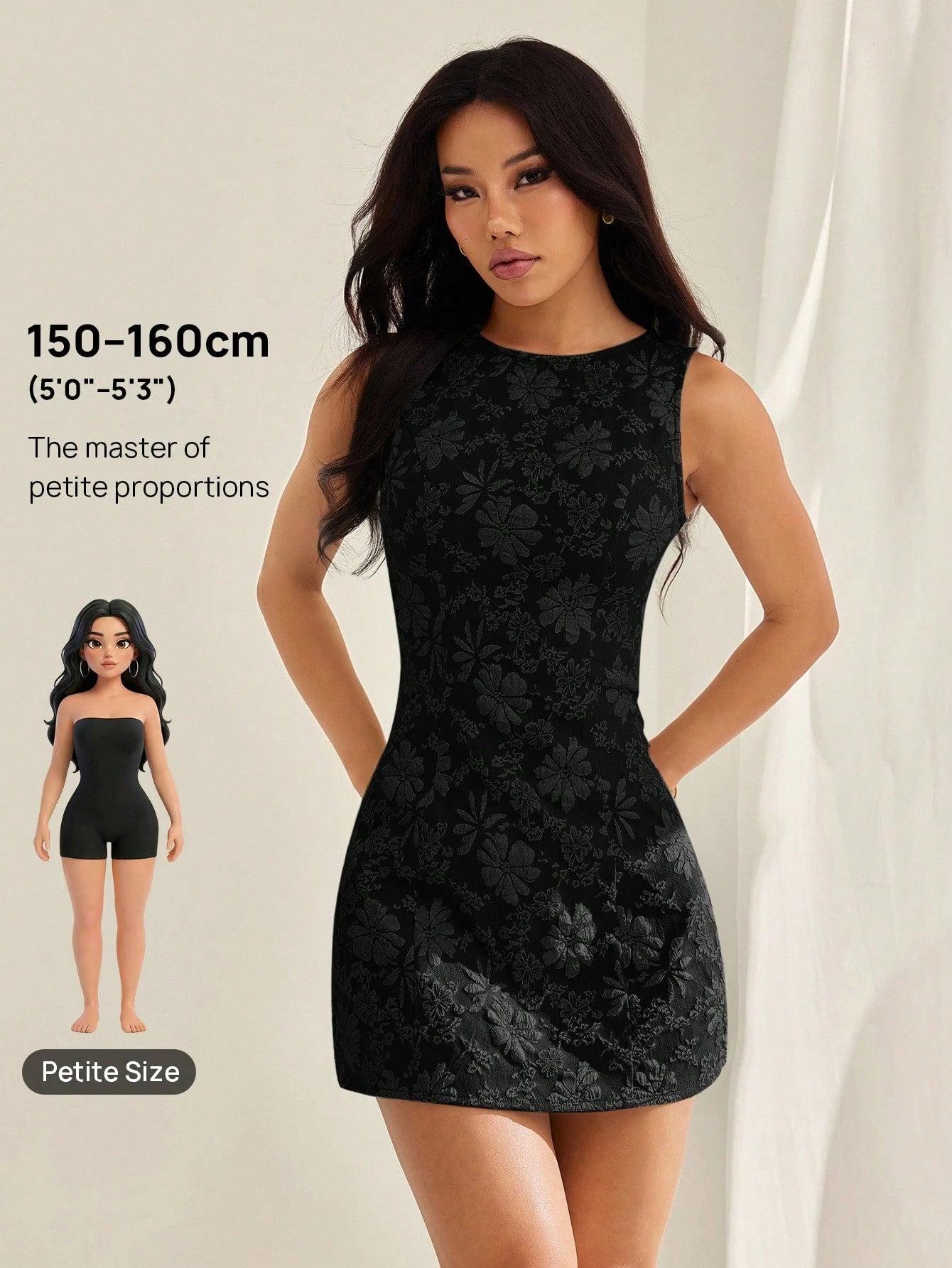 PETITE Vintage Elegant Vacation Dress, Spring/Summer Fitted Jacquard