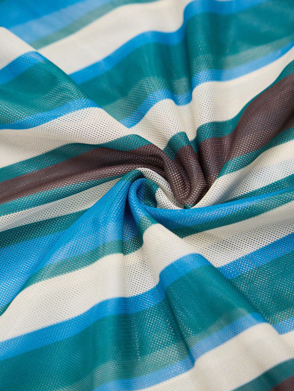 Brilight Elegant Striped Print Fitted Strapless Maxi Dress For
