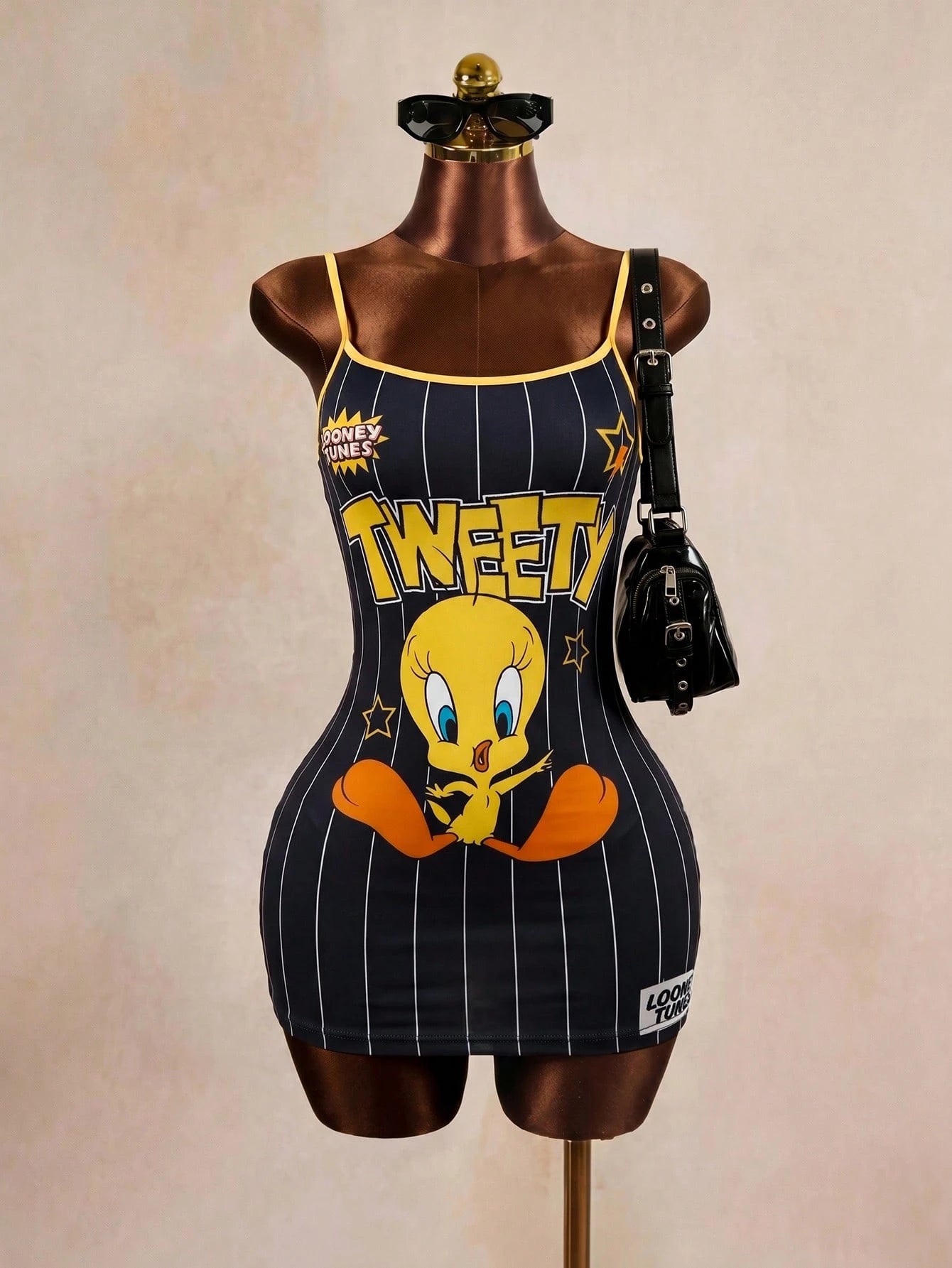 LOONEY TUNES X Women's Letter Cartoon Print Casual Party Shorts Strap