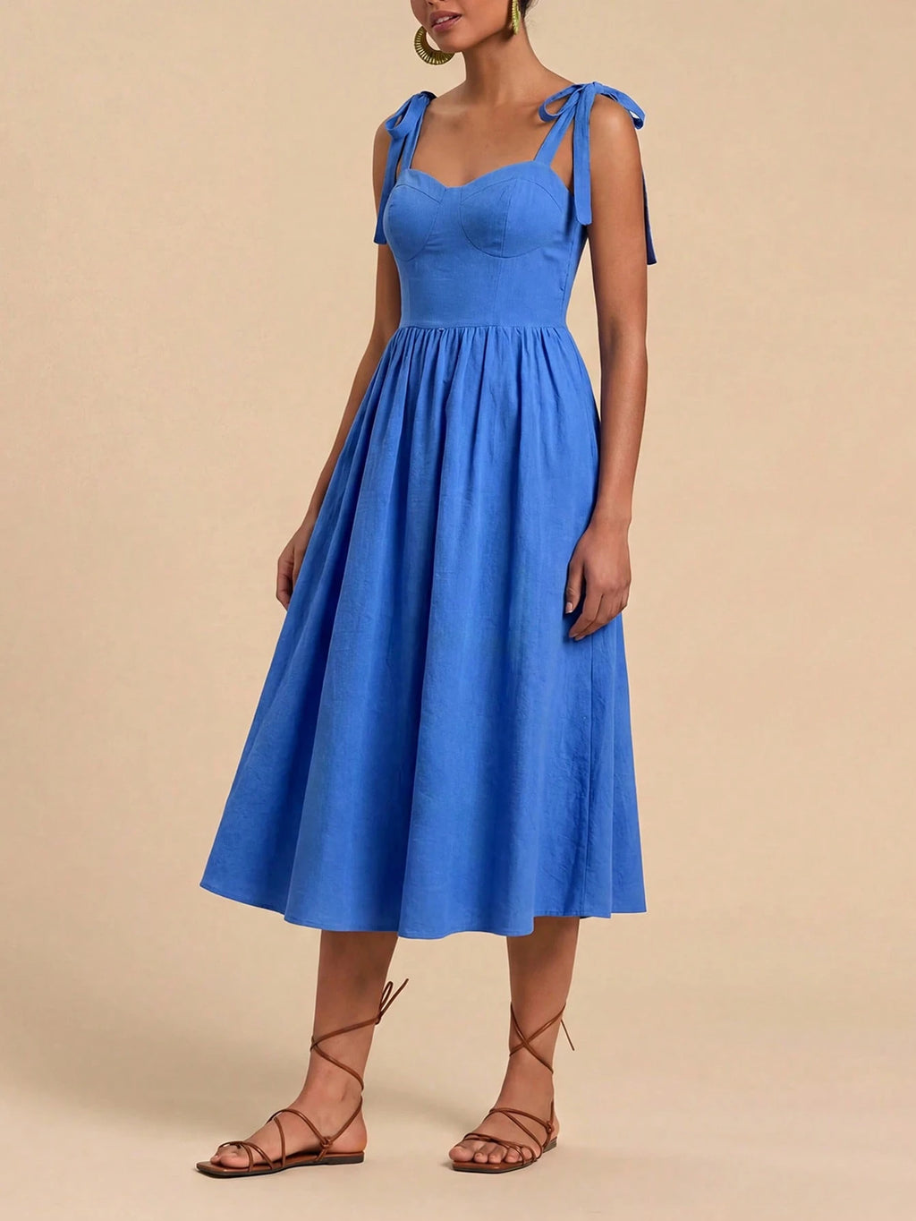 Travachic Vacation Woven Printed Spaghetti Strap Midi Dress For Women - image 5