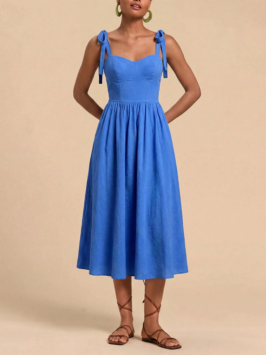 Travachic Vacation Woven Printed Spaghetti Strap Midi Dress For Women - image 6