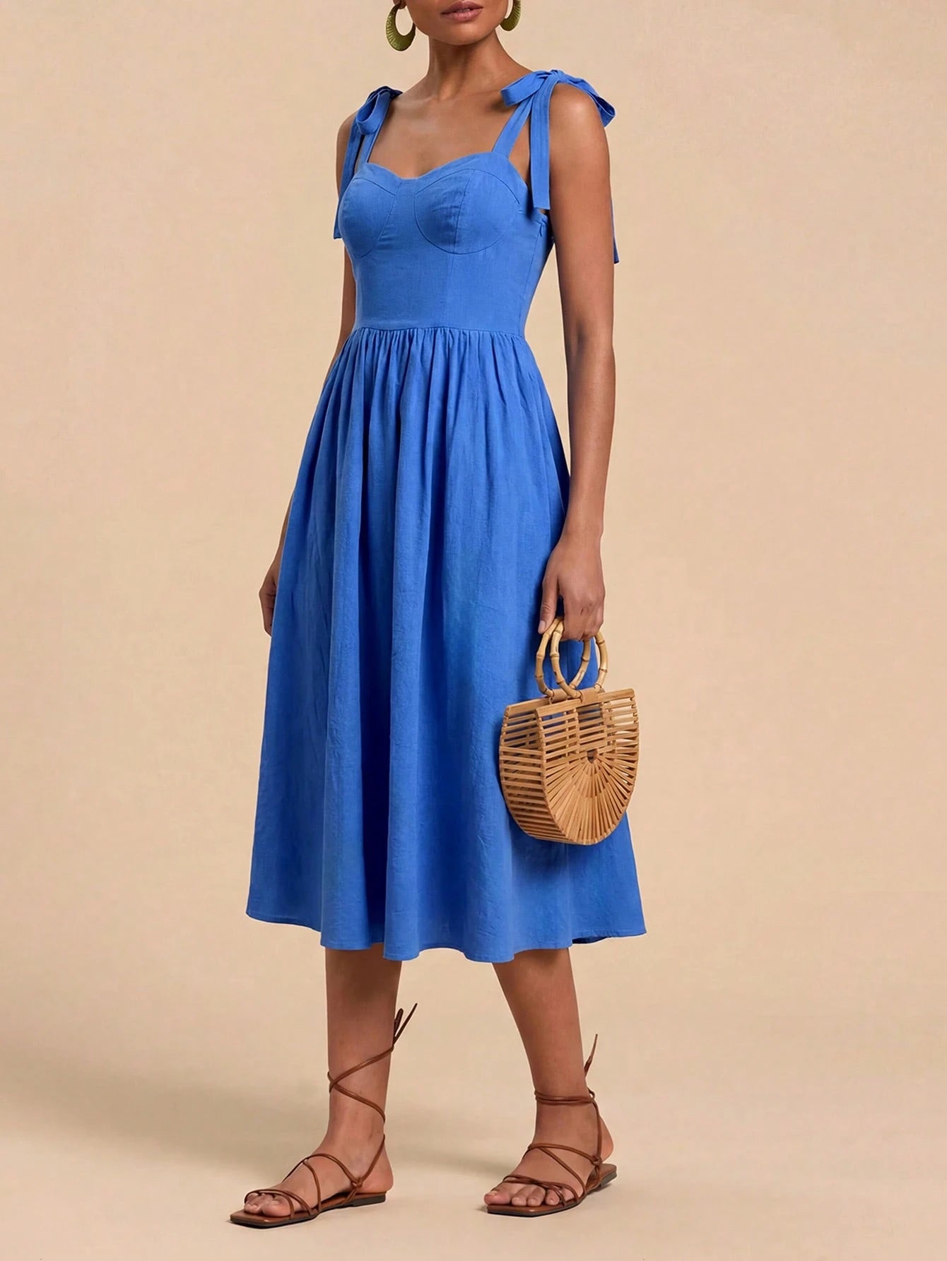 Travachic Vacation Woven Printed Spaghetti Strap Midi Dress For Women - image 7