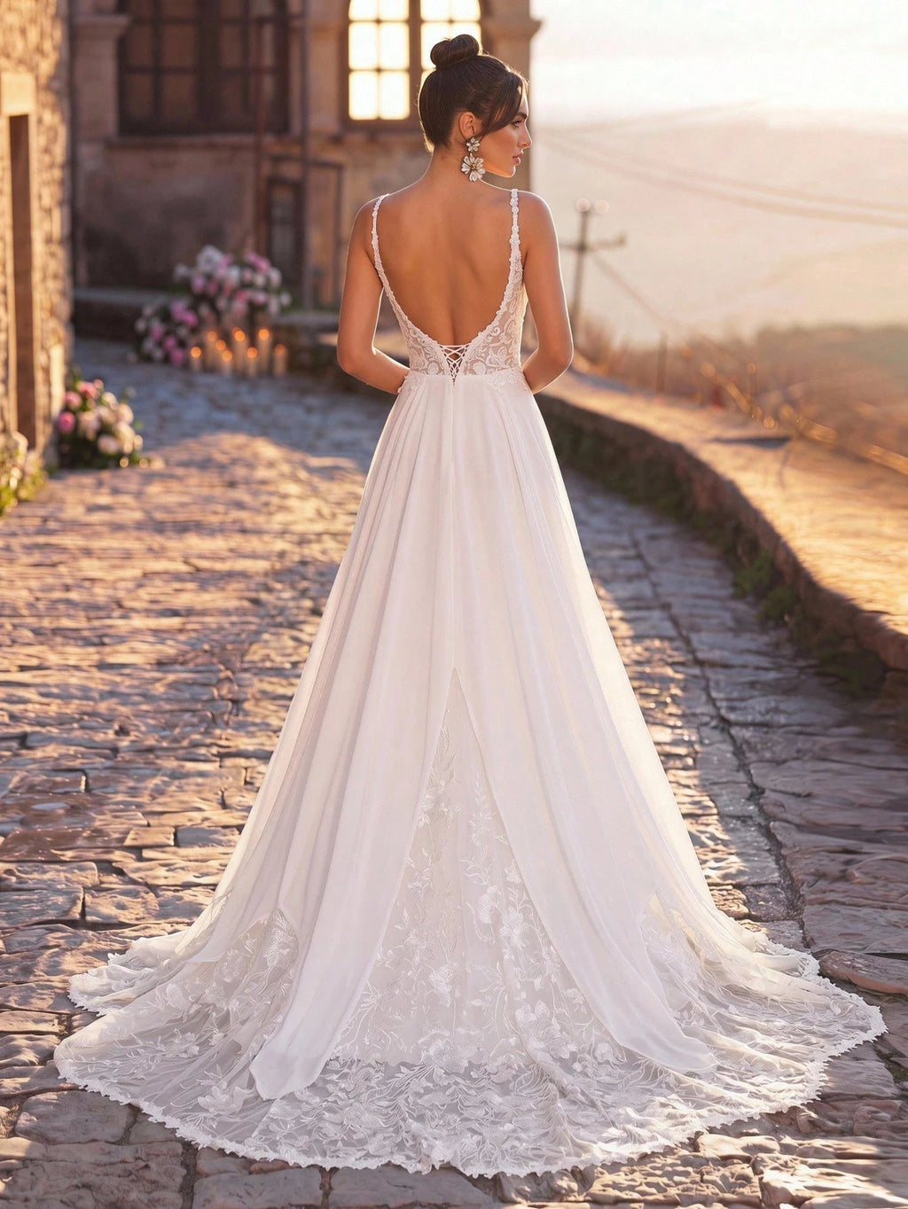 Glamrae Petite White, Summer, Elegant, Silky, Formal, Wedding Dress For Bride, Luxurious Embroidered Sequin - image 5