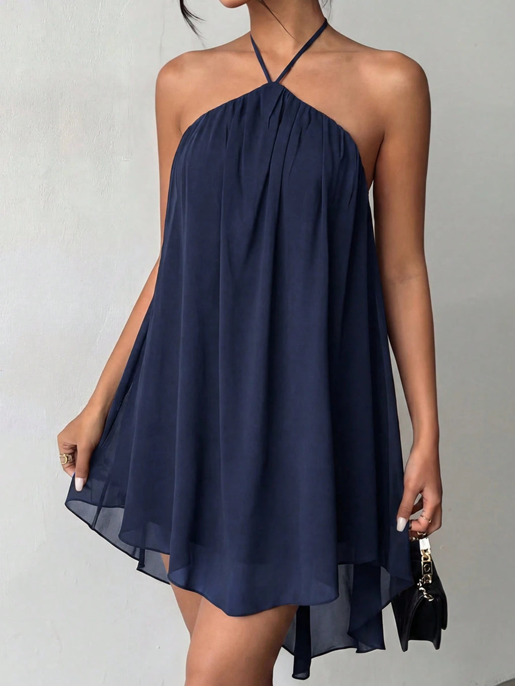 Pink Casual Sexy Chic Halter Backless Chiffon Dress With Asymmetrical Hem Party Elegant - image 20