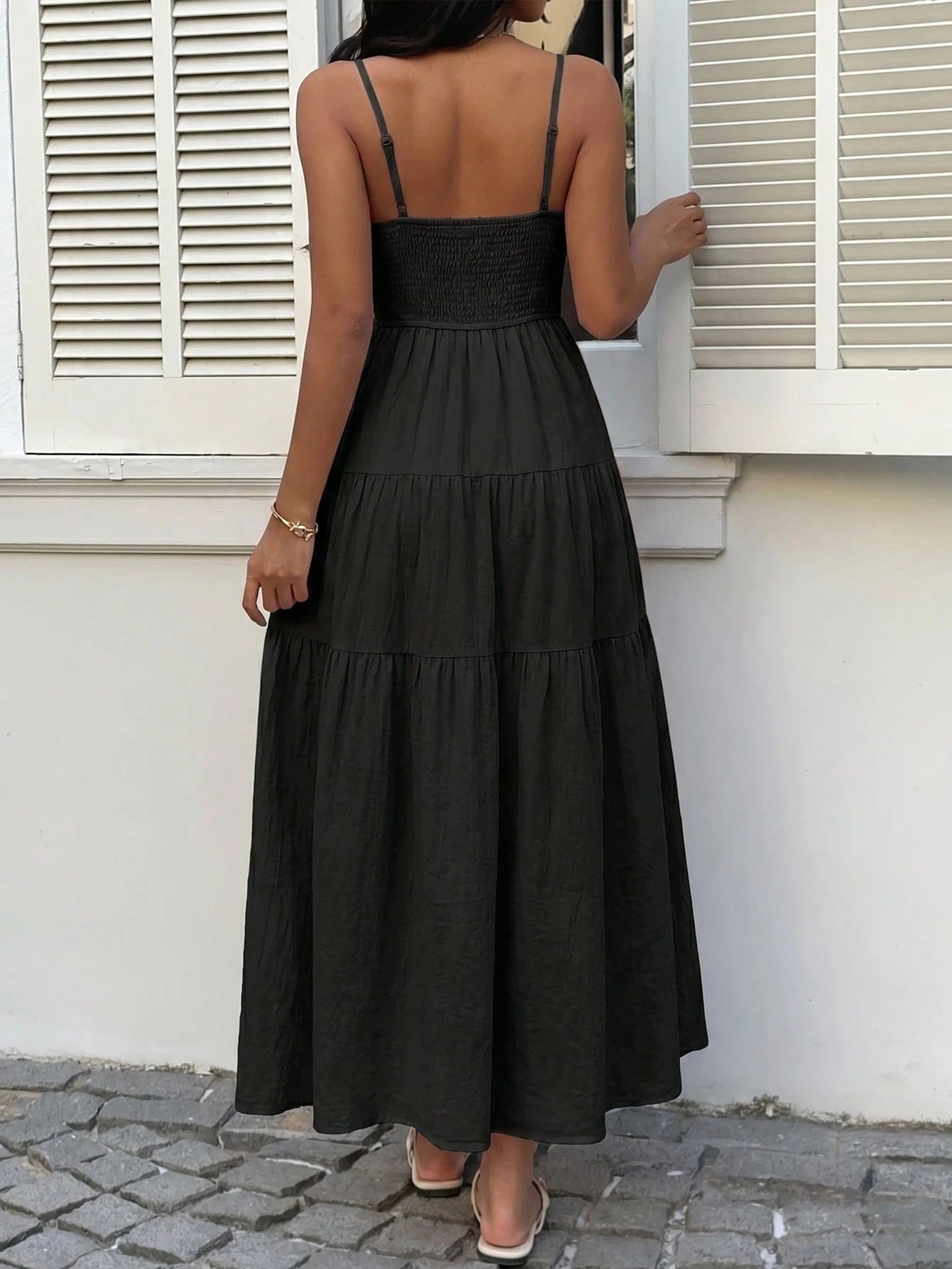 Sunnyshic Light Apricot Textured Fabric Pleated Tube Top Wide Loose