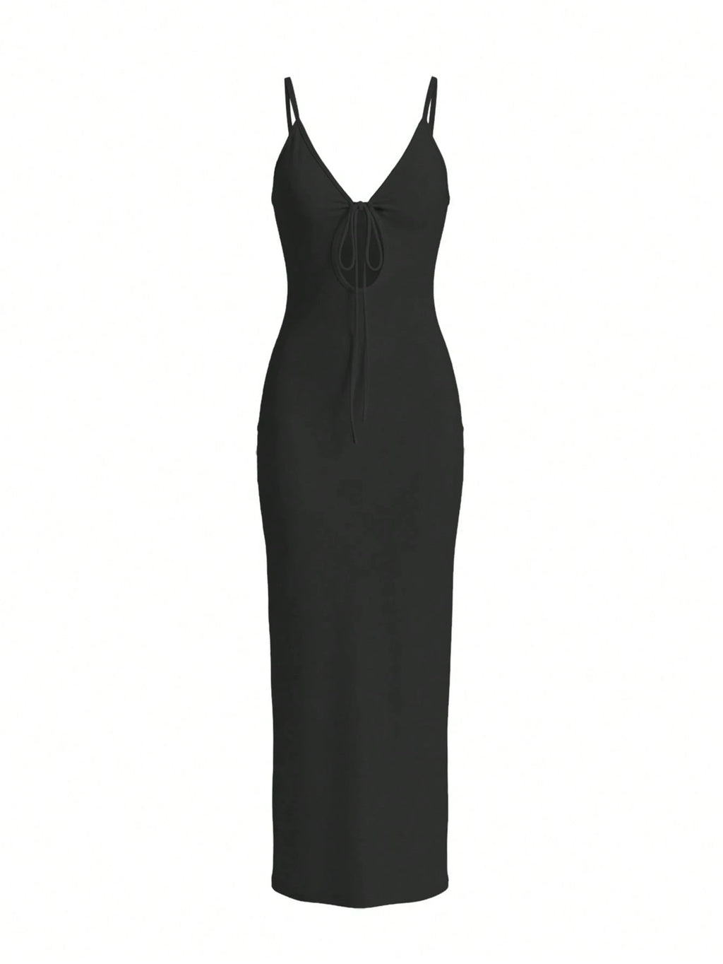 LovelyWholesale Women's Sexy Deep V-Neck Hollow Lace-Up Fitted Long Dress, Summer Elegant Brown - image 15