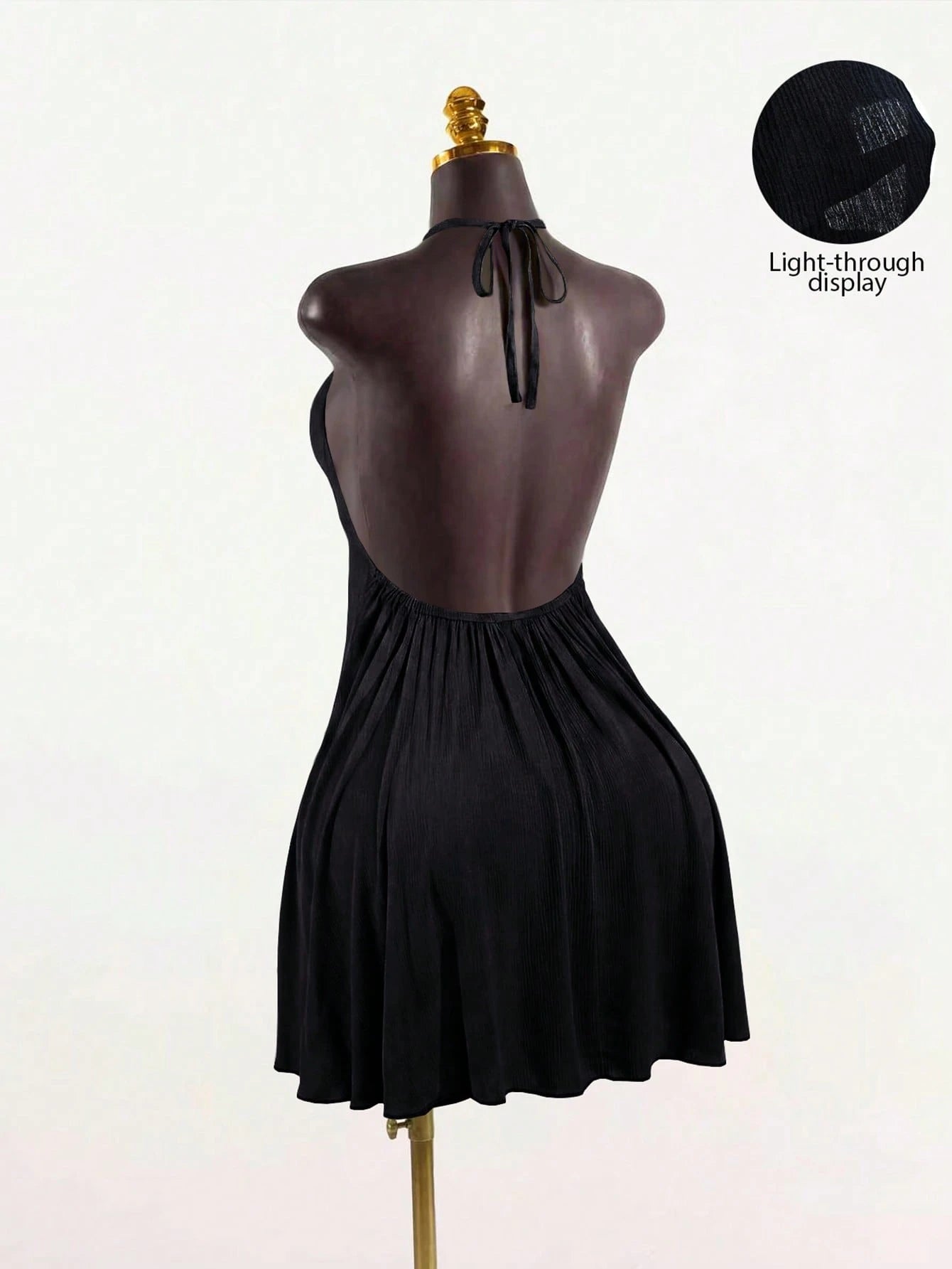 SaltGleam SaltGleam Women's Sexy Solid Color Backless Halter Neck