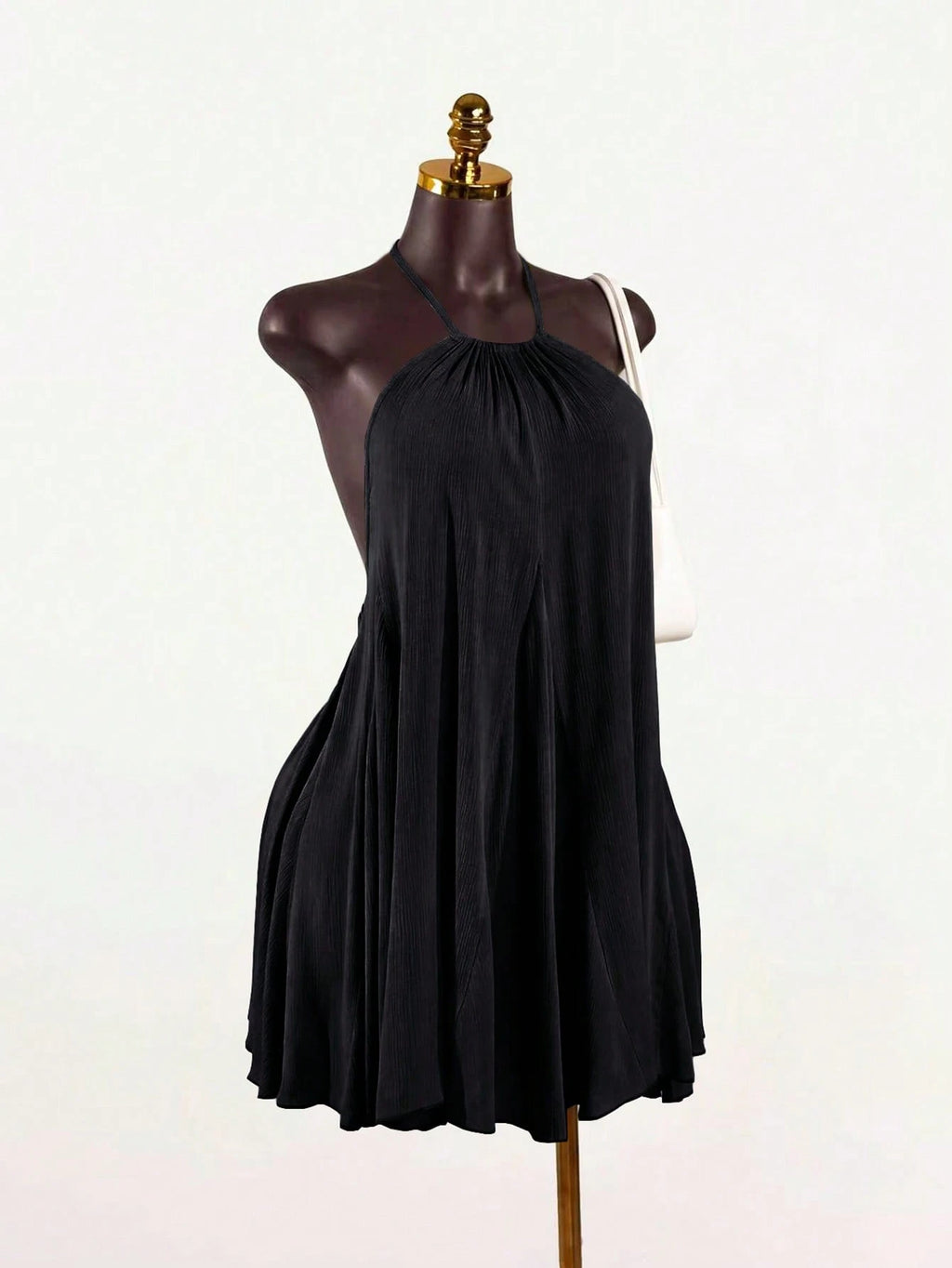 SaltGleam SaltGleam Women's Sexy Solid Color Backless Halter Neck