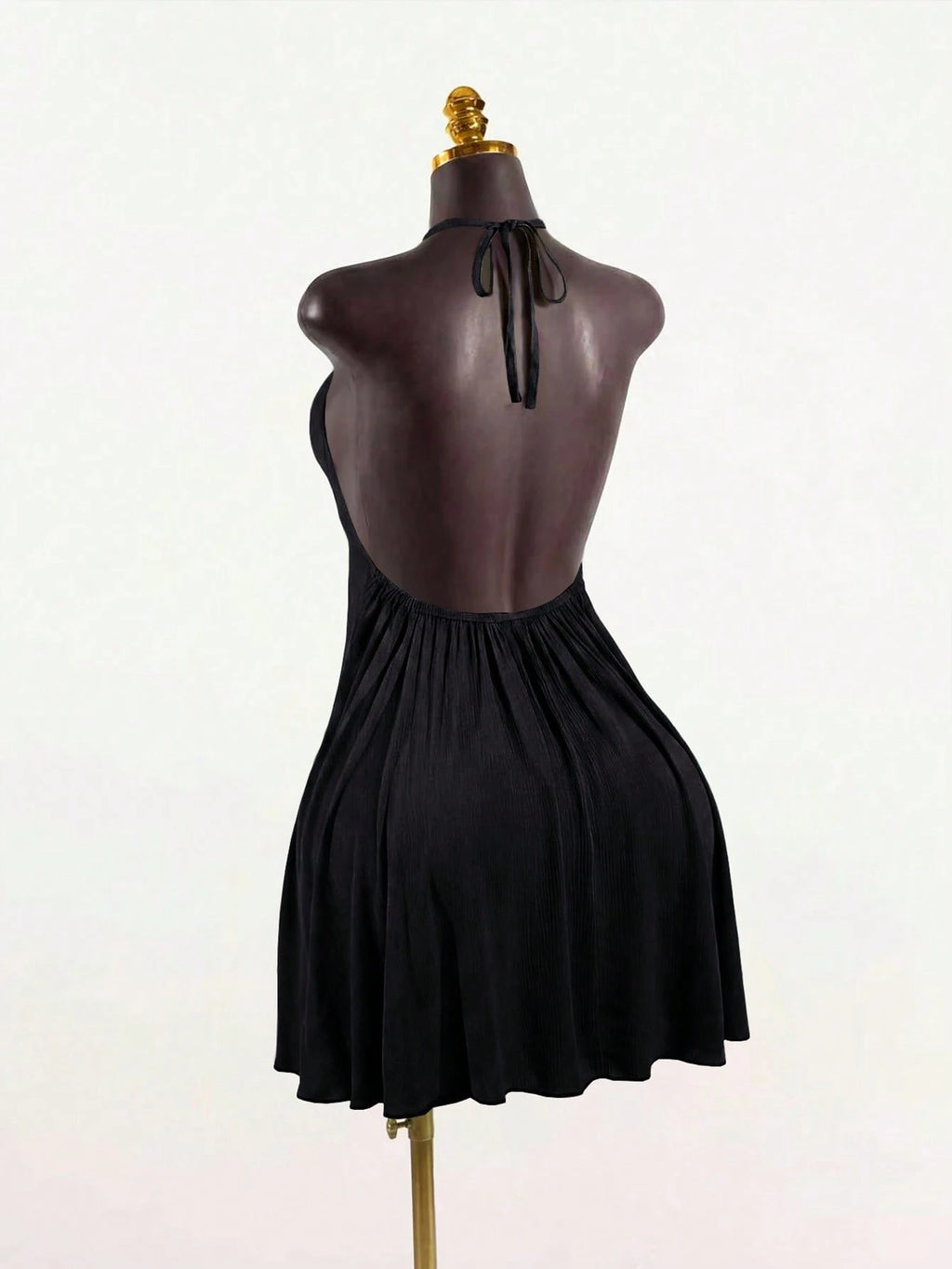 SaltGleam SaltGleam Women's Sexy Solid Color Backless Halter Neck