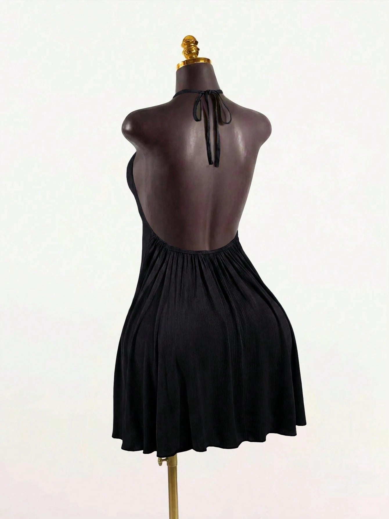 SaltGleam SaltGleam Women's Sexy Solid Color Backless Halter Neck