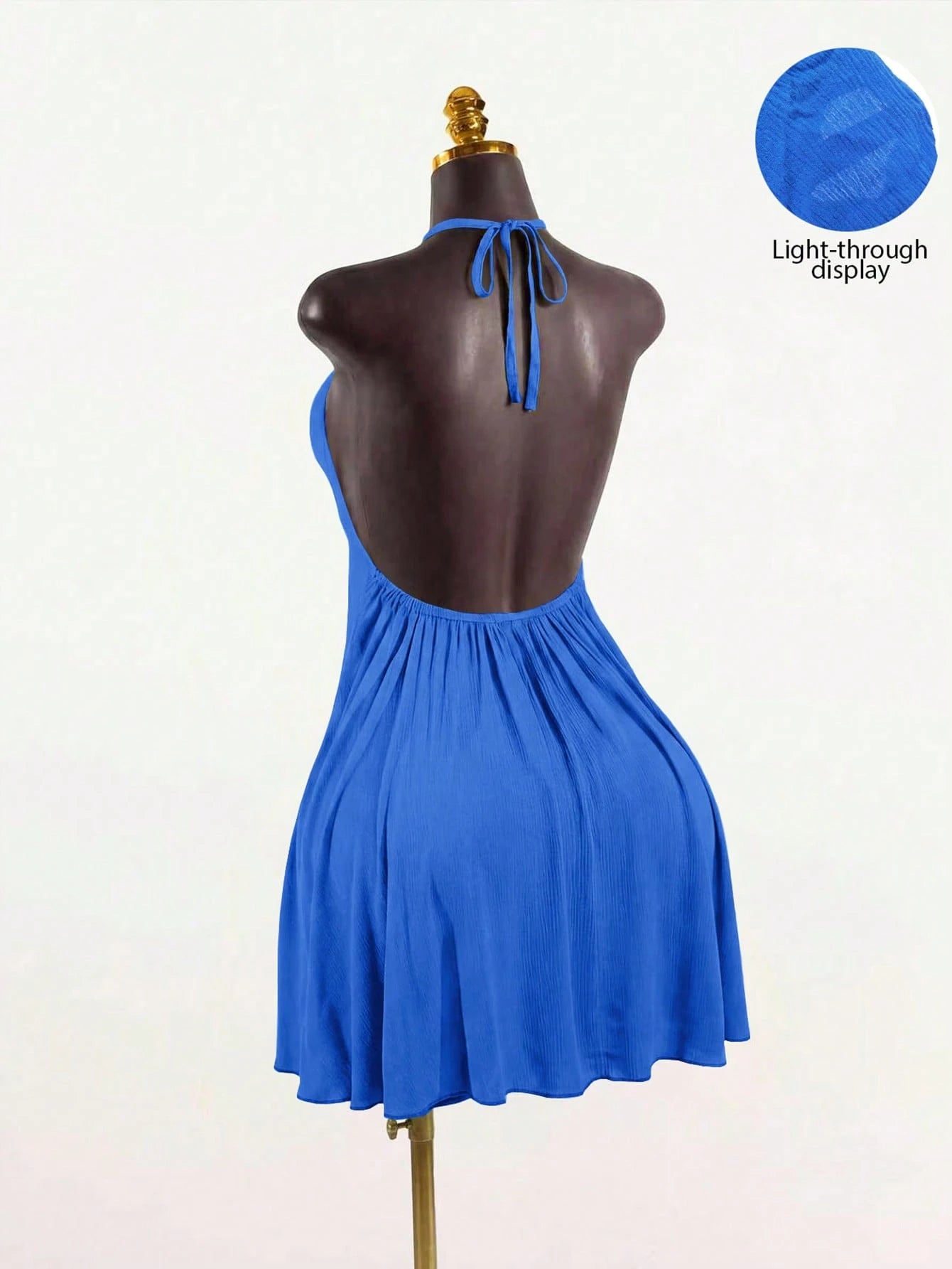 SaltGleam SaltGleam Women's Sexy Solid Color Backless Halter Neck