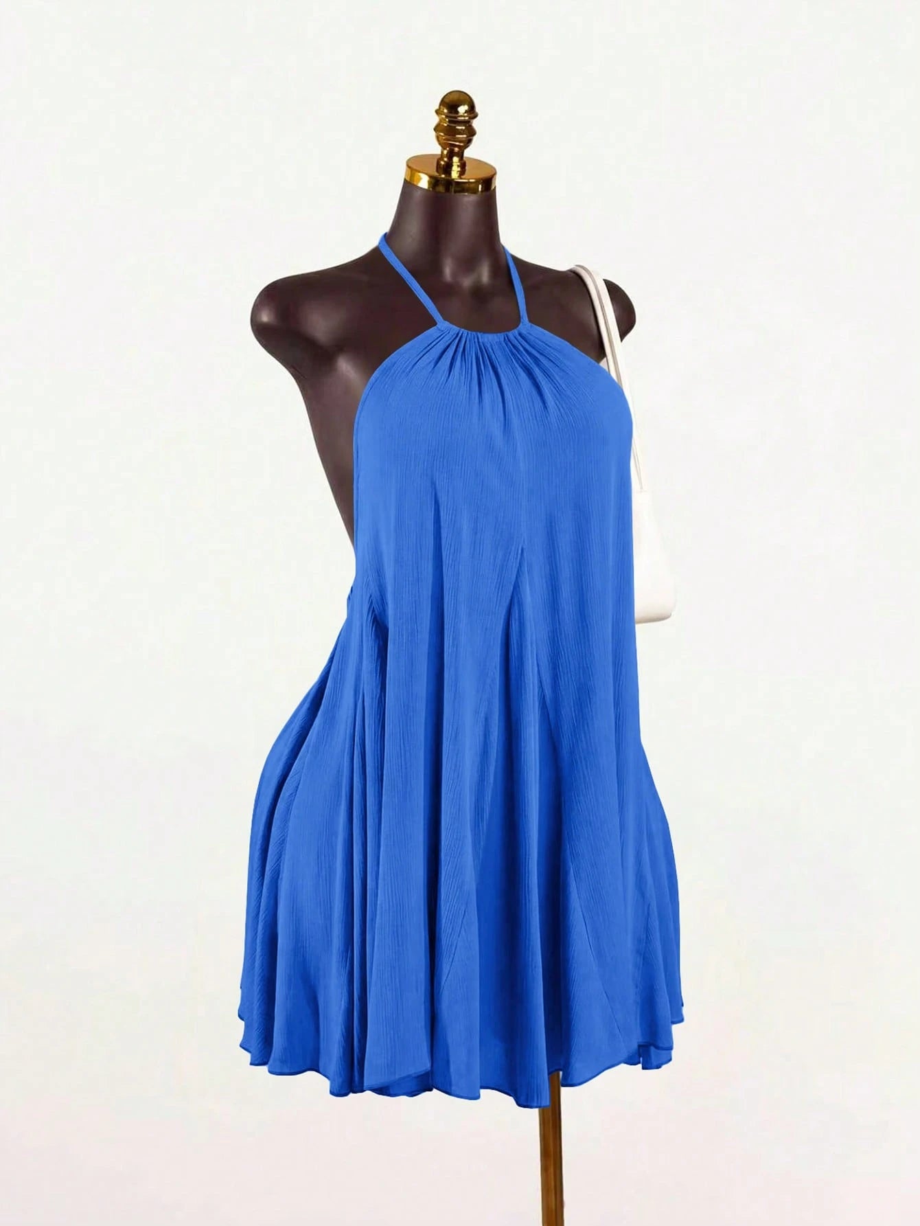 SaltGleam SaltGleam Women's Sexy Solid Color Backless Halter Neck