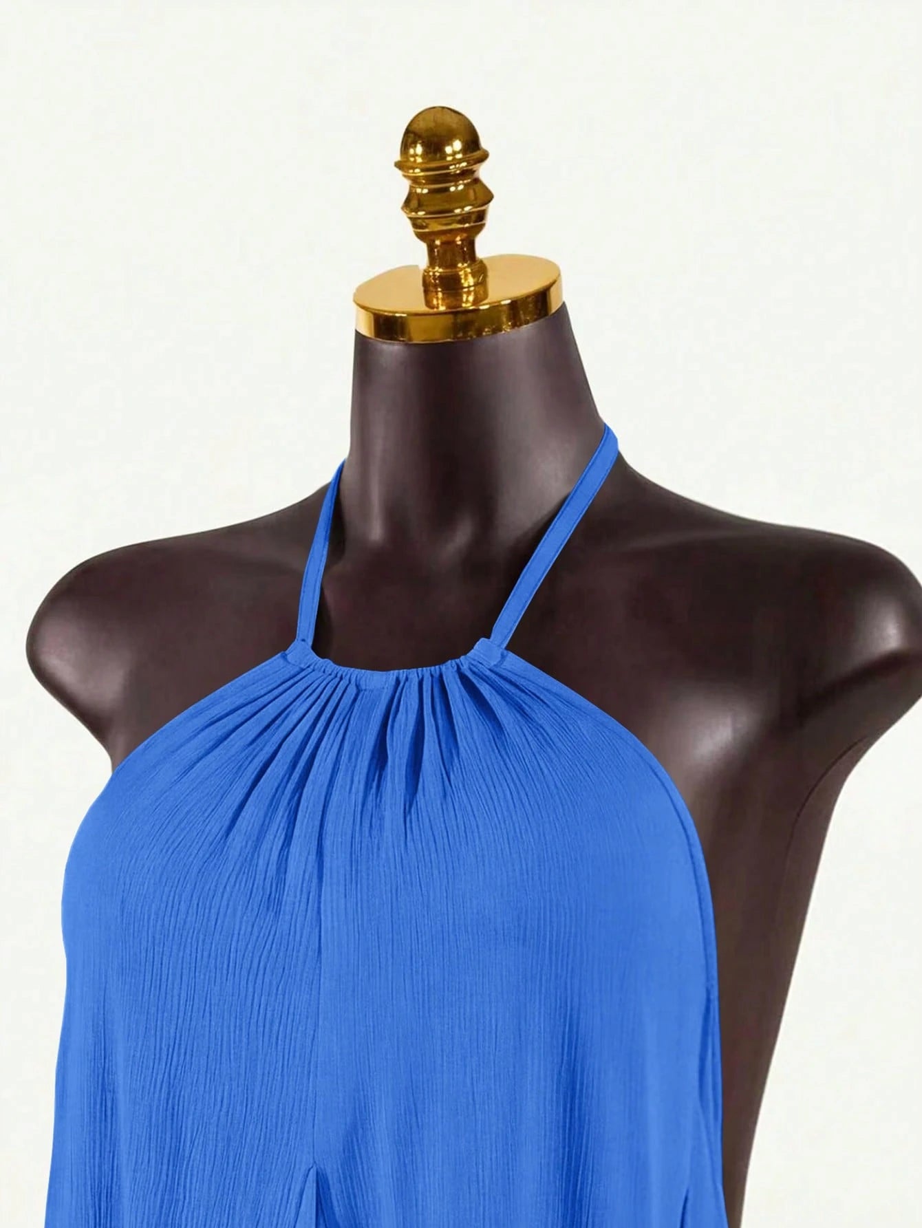 SaltGleam SaltGleam Women's Sexy Solid Color Backless Halter Neck
