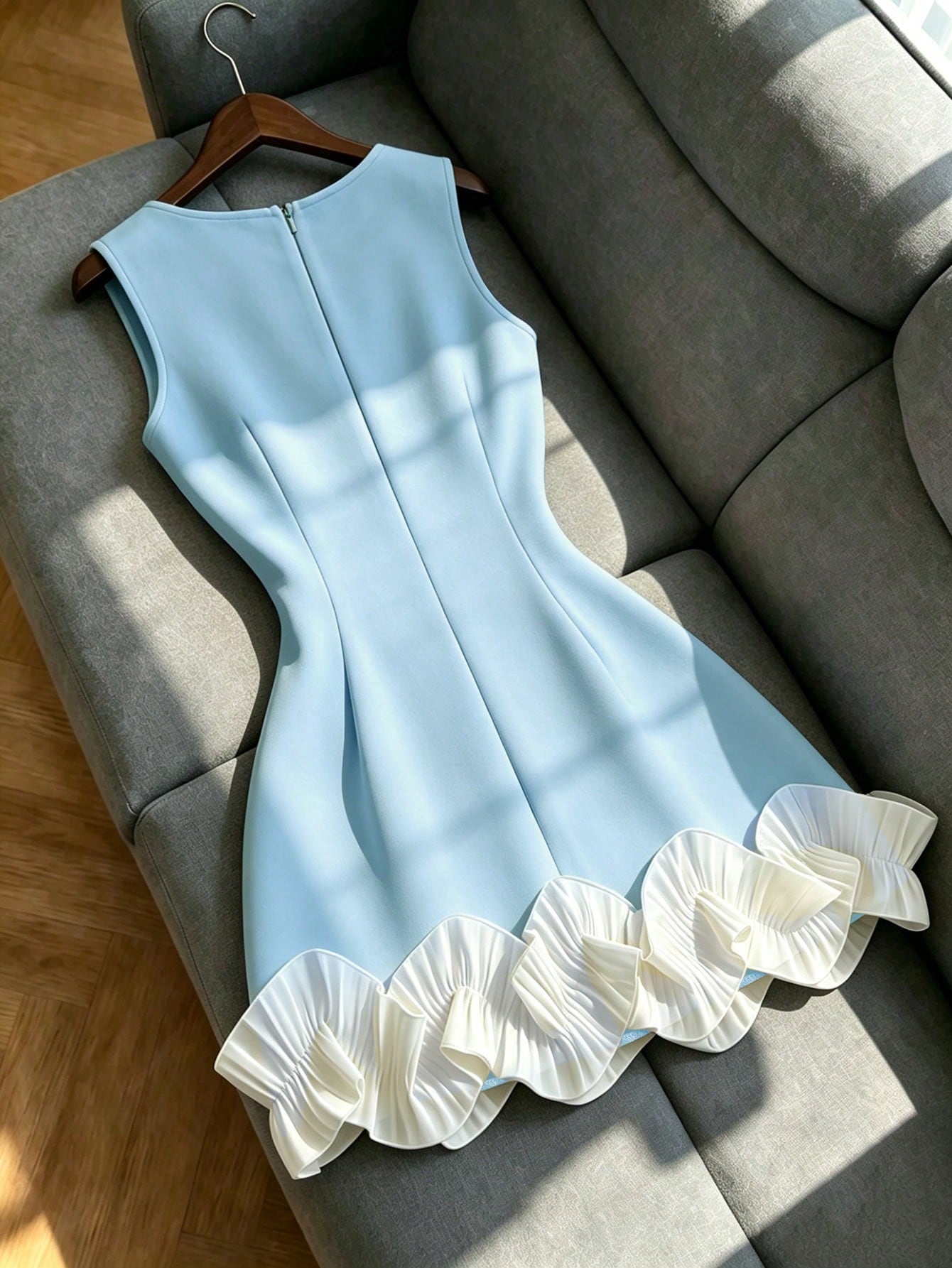 Franclia Elegant White Summer Square-Neck Sleeveless Dress With Ruffles,Perfect For Bar Party,Wedding - image 12