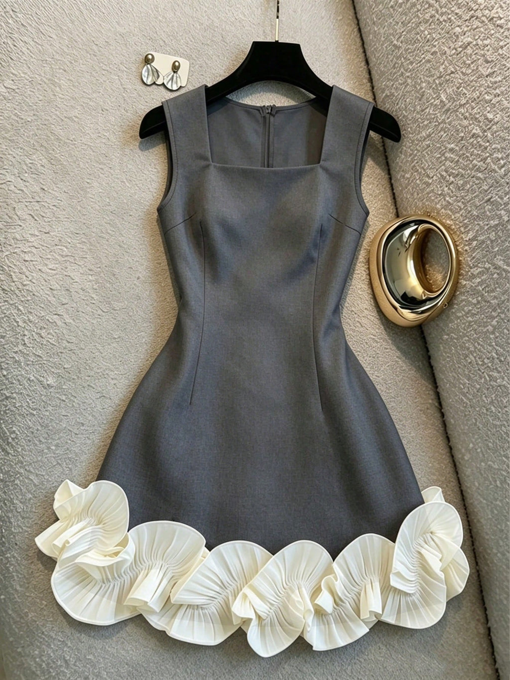 Franclia Elegant White Summer Square-Neck Sleeveless Dress With Ruffles,Perfect For Bar Party,Wedding - image 18