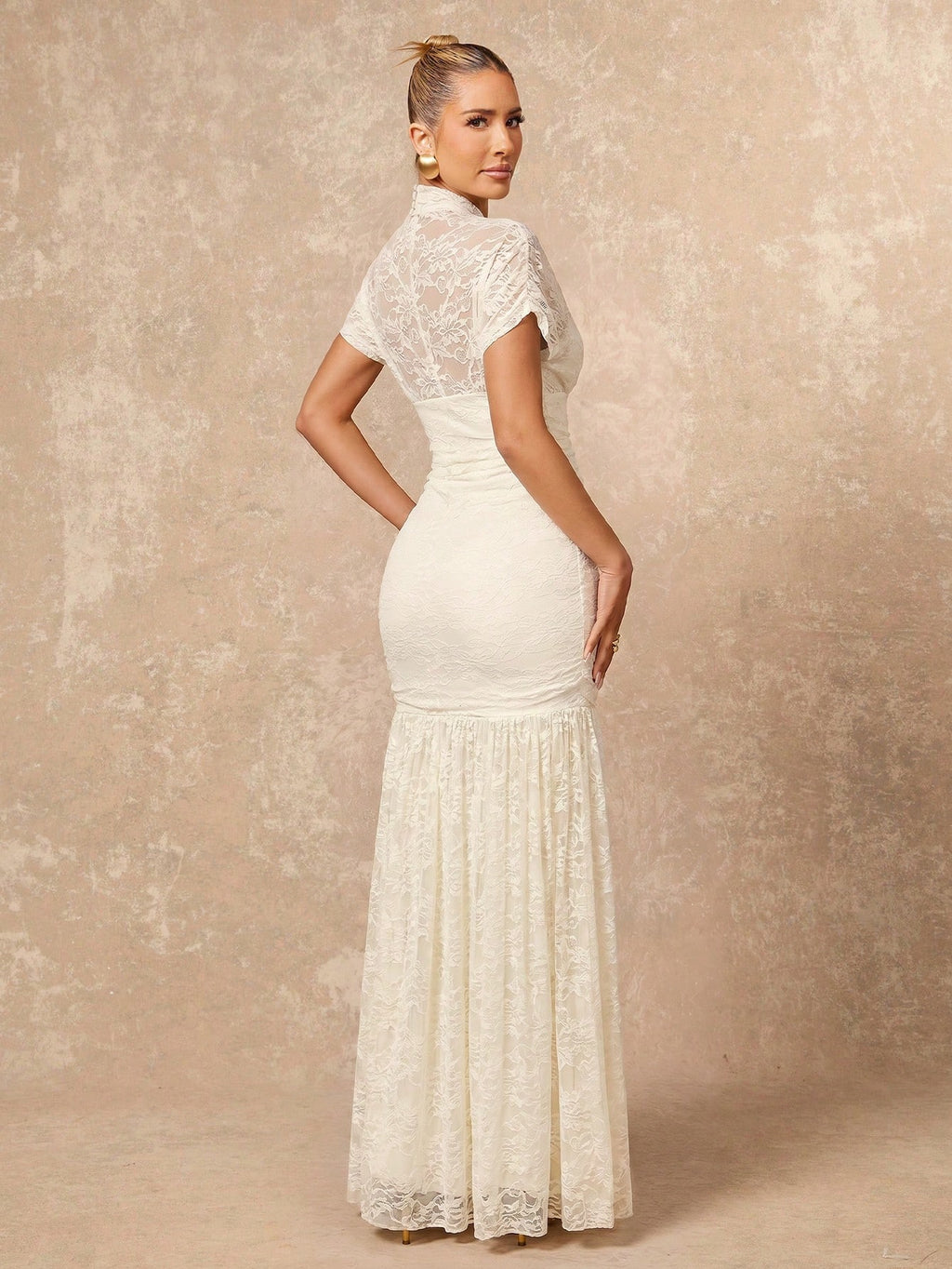 Lumalex Summer White With Black Polka Dots Soft Flowy Mesh High Neck