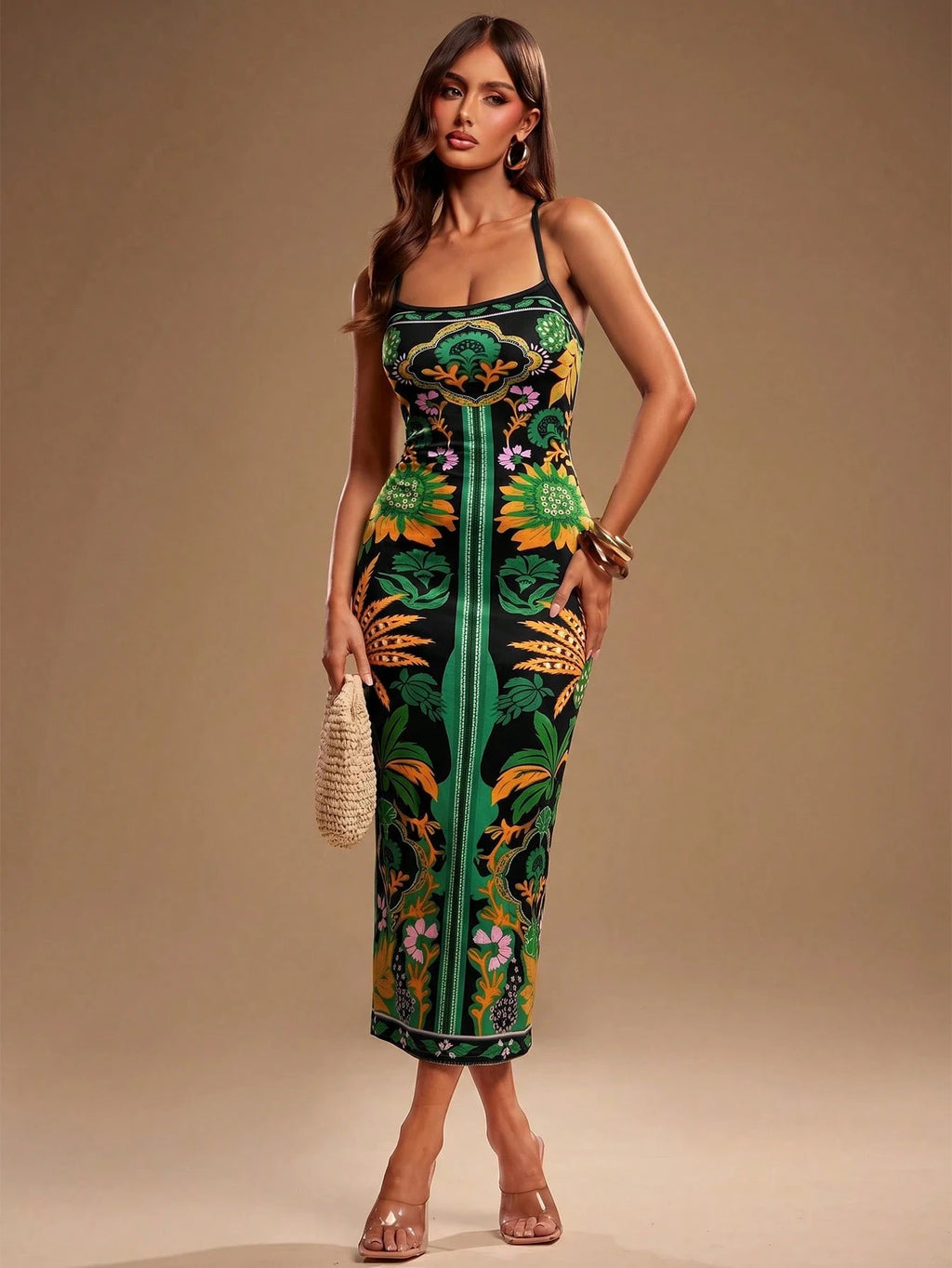 Radiana Women's Summer Tropical Elegant Sexy Boho Chic Bohemian Vacation Style Botanical Vintage Print Fitted - image 14